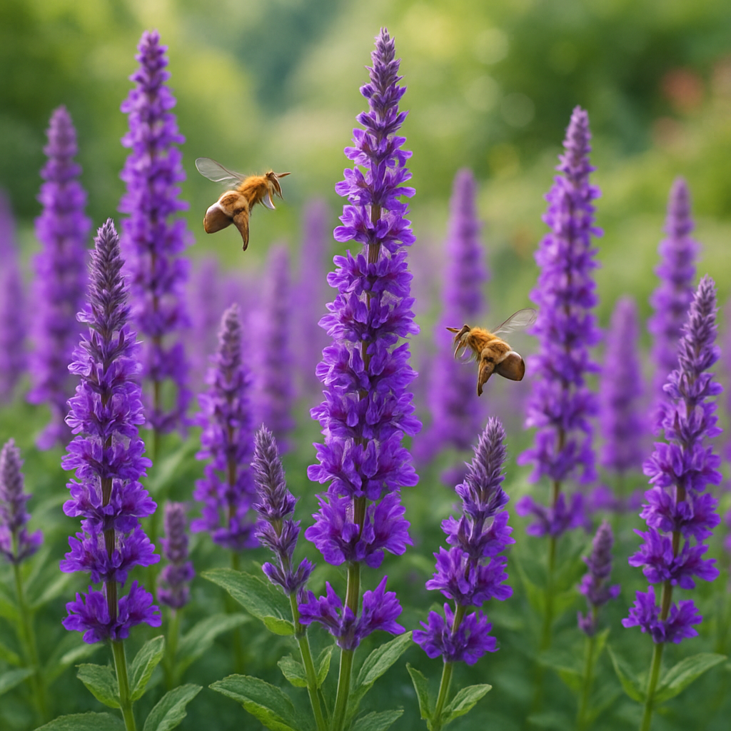 Purple Salvia Flowers: Elegant Spikes of Color and Pollinator Power