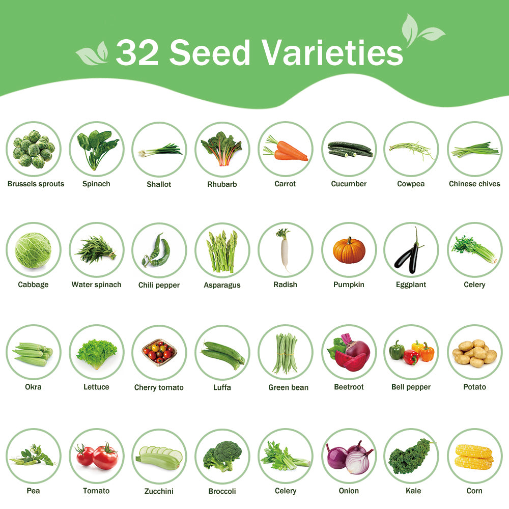 Banco de Semillas de Verduras Todo en Uno - 32 Variedades de Semillas