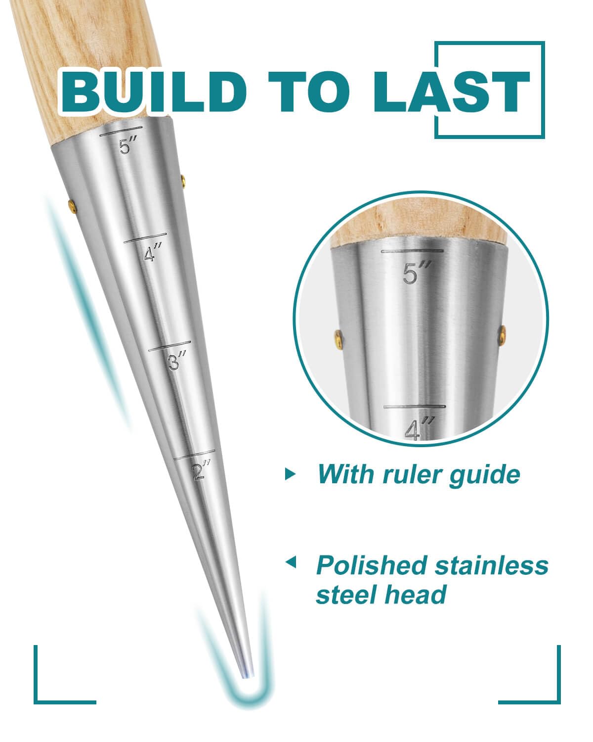 Dibber Garden Tool Seed Dibber with 5 Inch Measurements Hand Dibbler Seed Planter Tool Seed Dispenser Hole Digger for Planting Small Seeds Seedlings Sowing Seeds Transplanting Plants Planting Bulbs