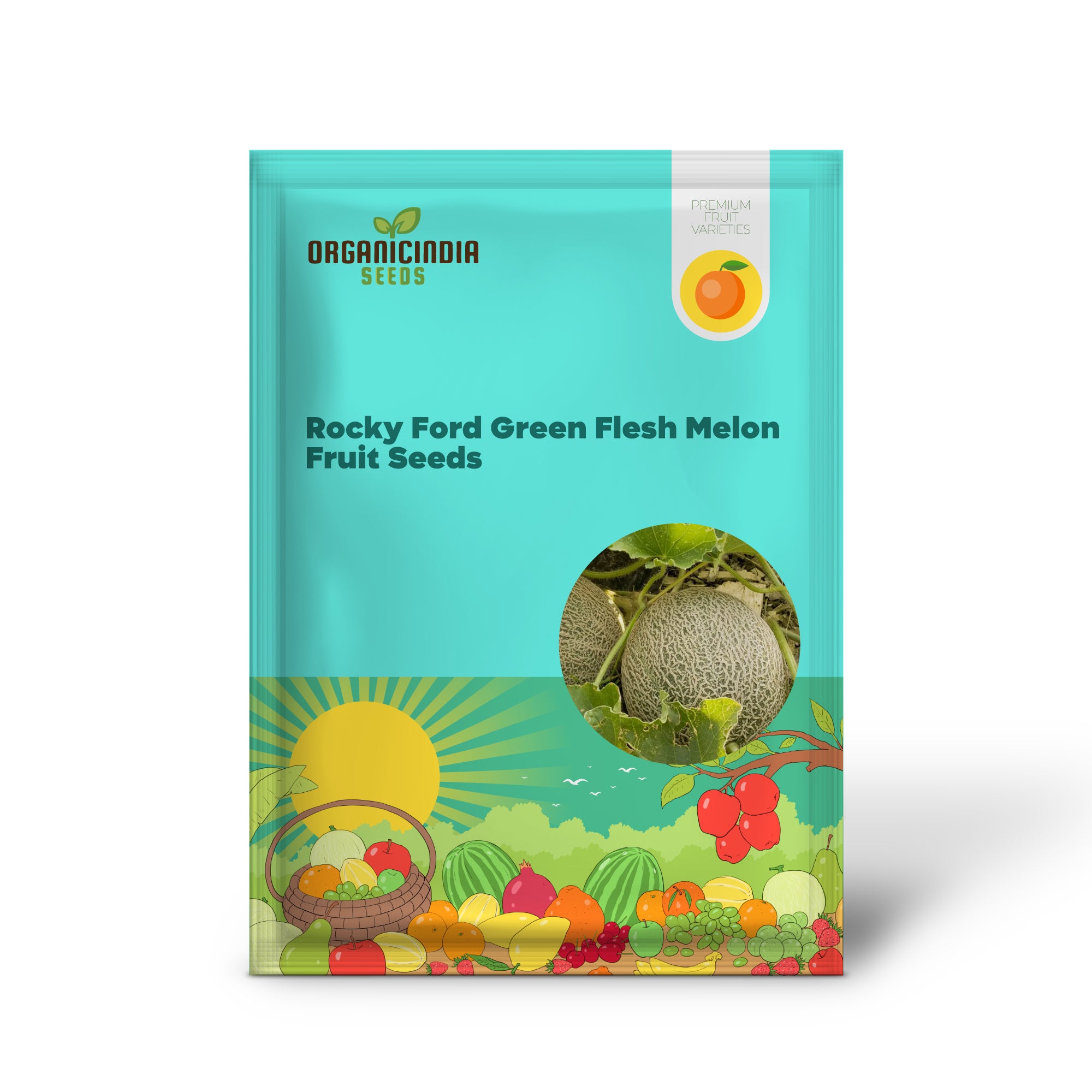庭の壮麗さを楽しむ、有機ロッキーフォードグリーンフレッシュメロンの伝統種子(植え付け用)