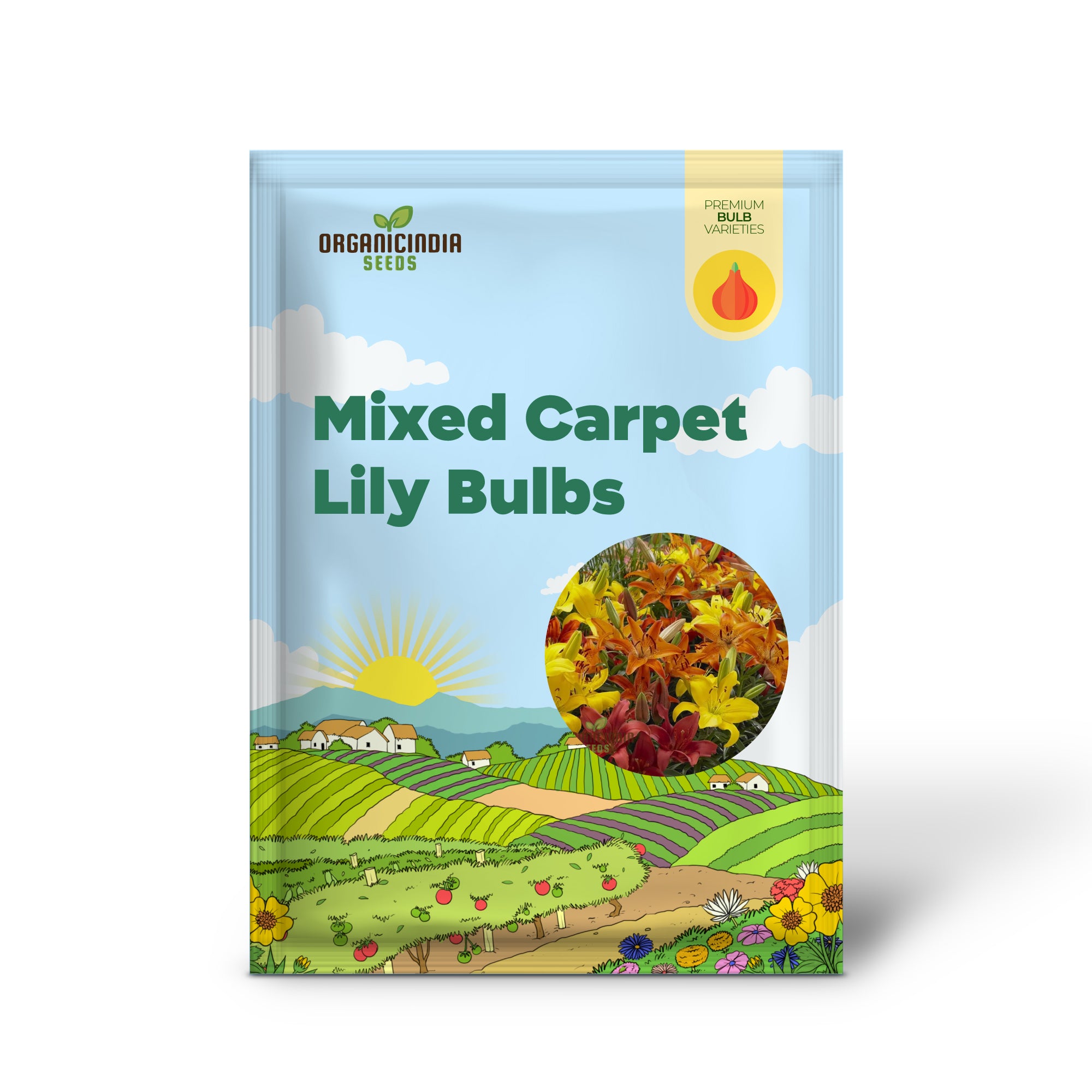 Bulbos de Lirio Alfombra Mixta Color Llama (Paquete de 3 Bulbos para plantar)