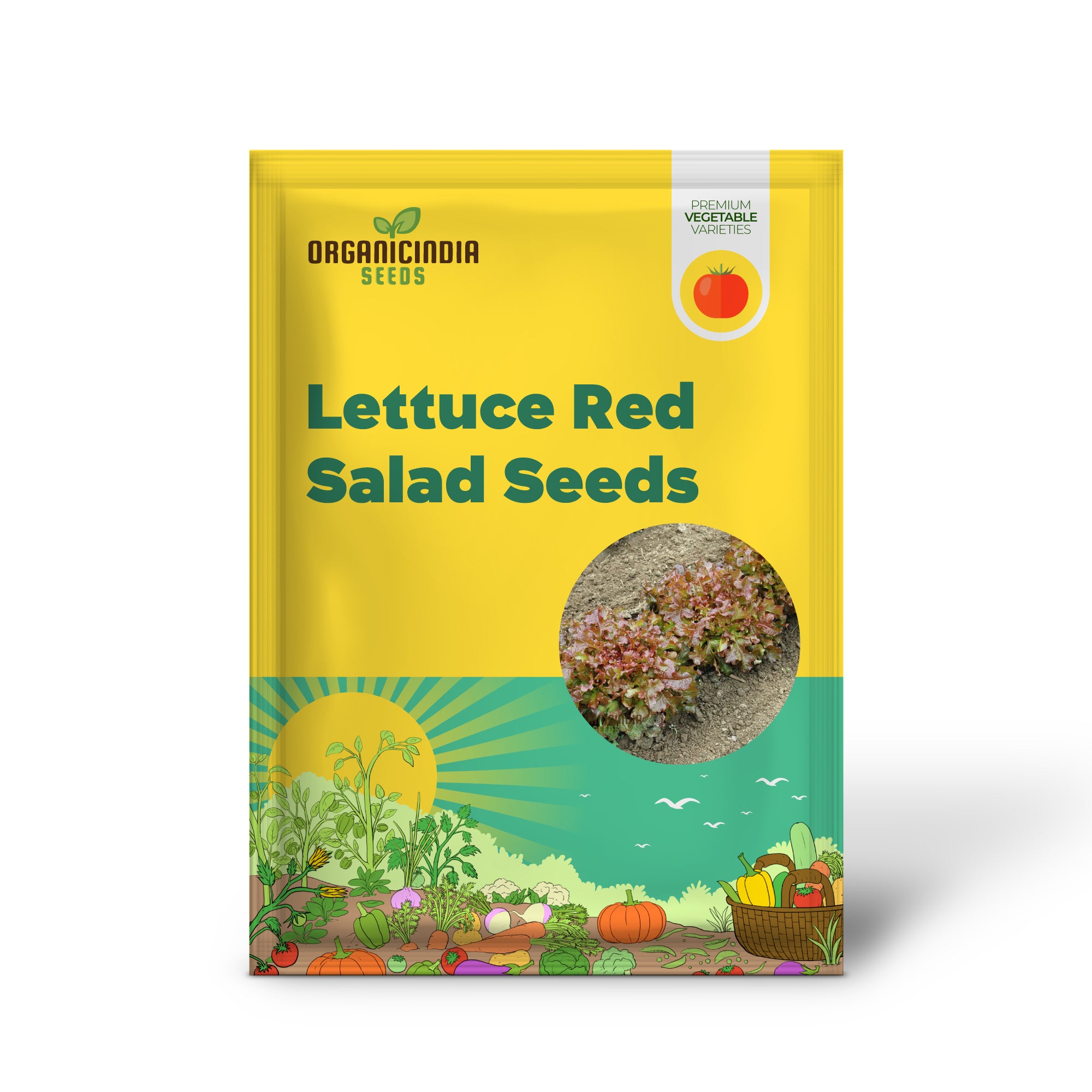 Semillas de Lechuga Orgánica Roja para Ensalada para Plantar - Perfectas para Jardinería en Casa, Ensaladas Frescas y Cosechas Abundantes