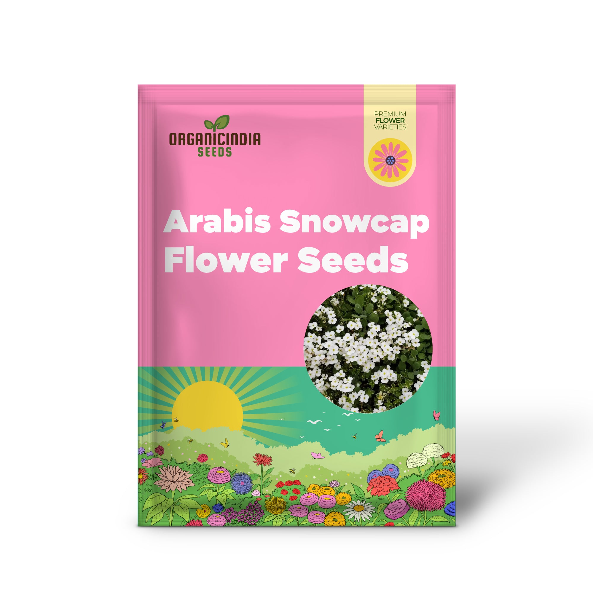 Semillas de Flor Arabis Snow Cap, Semillas de Jardín Premium para Hermosas Flores, Explora la Jardinería