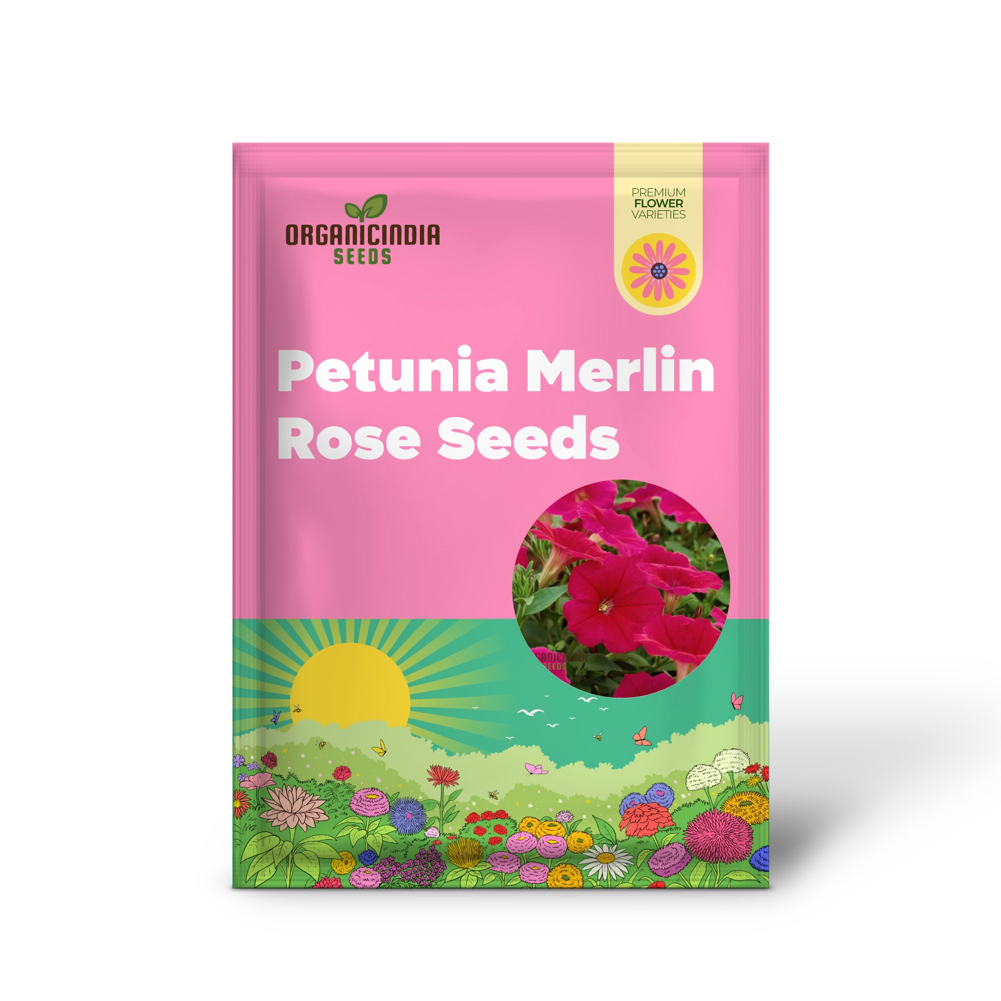 Semillas de Petunia Serie Merlin Cherry Rose, ¡Eleva tu experiencia de jardinería con flores espectaculares y colores vibrantes!