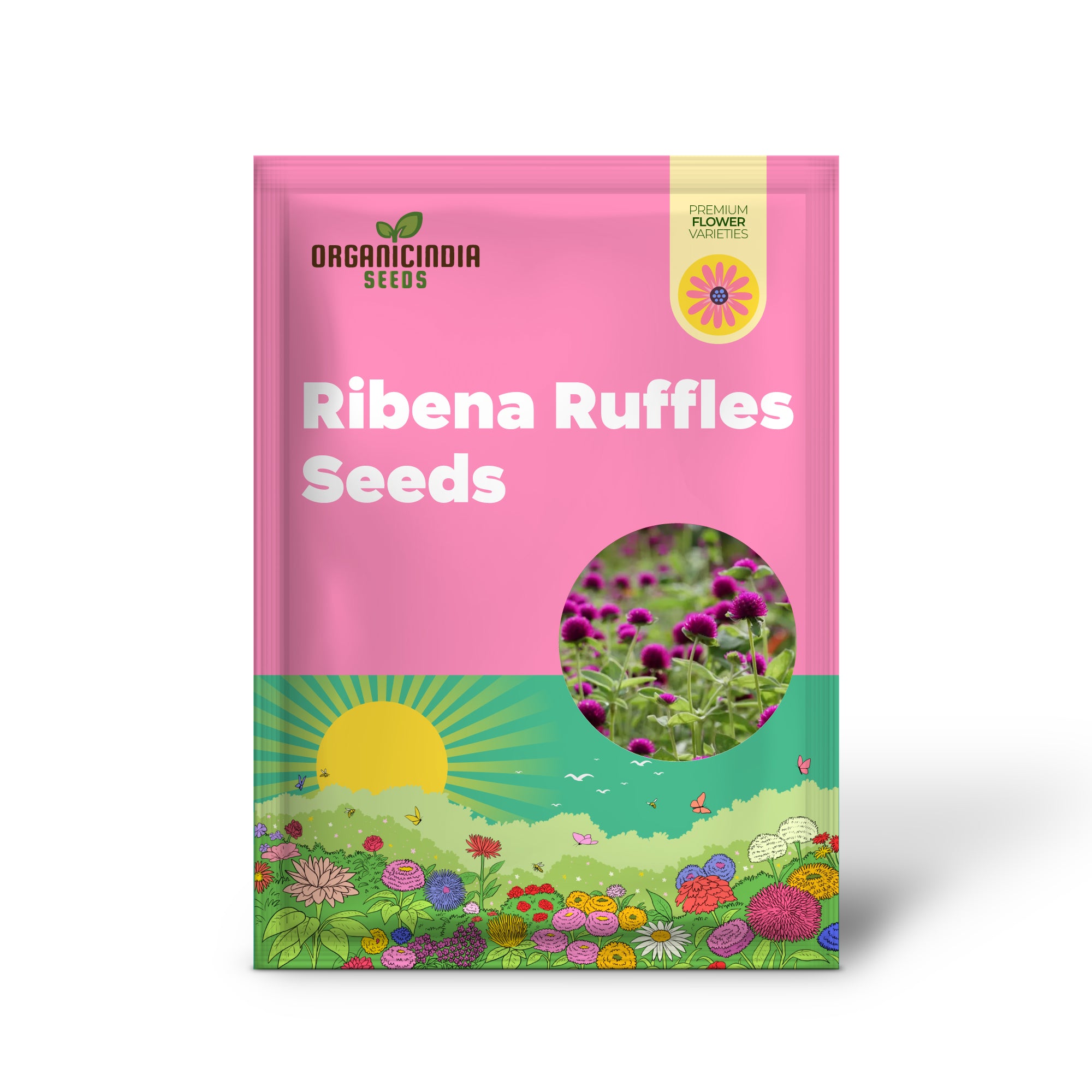Gomphrena Globosa Ribena Ruffles Seeds for Planting