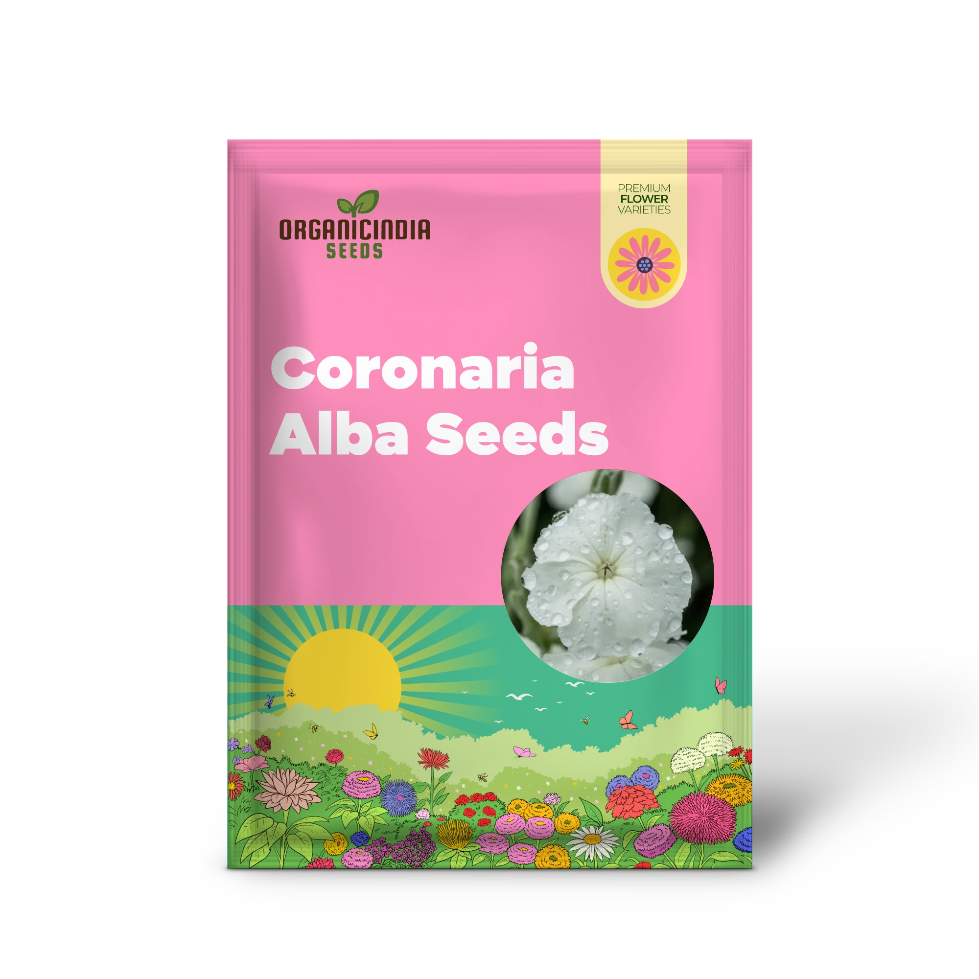 Semillas de Flor Lychnis Coronaria Alba, Hermosas Flores Blancas para Tu Jardín, Semillas Premium para Jardinería