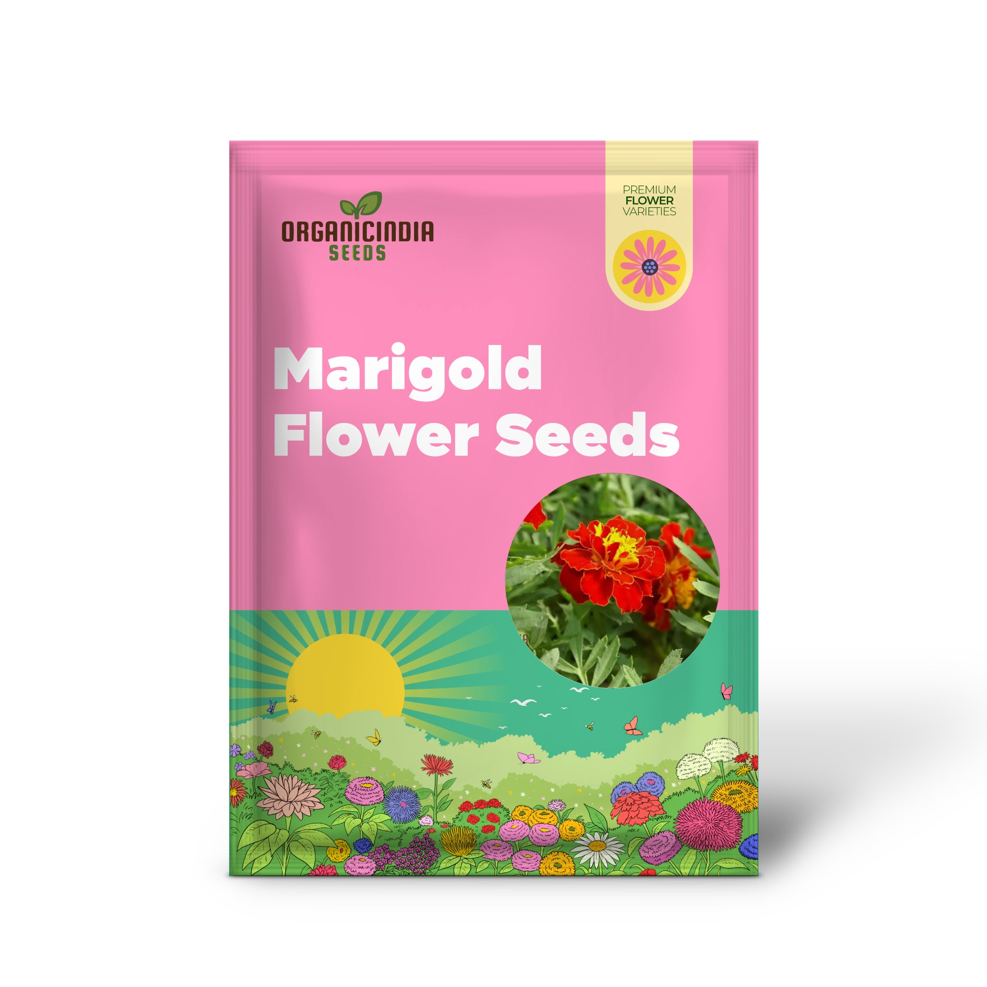 Vibrant Marigold Safari Red Flower Seeds for Your Garden, Premium Seeds for Gardening