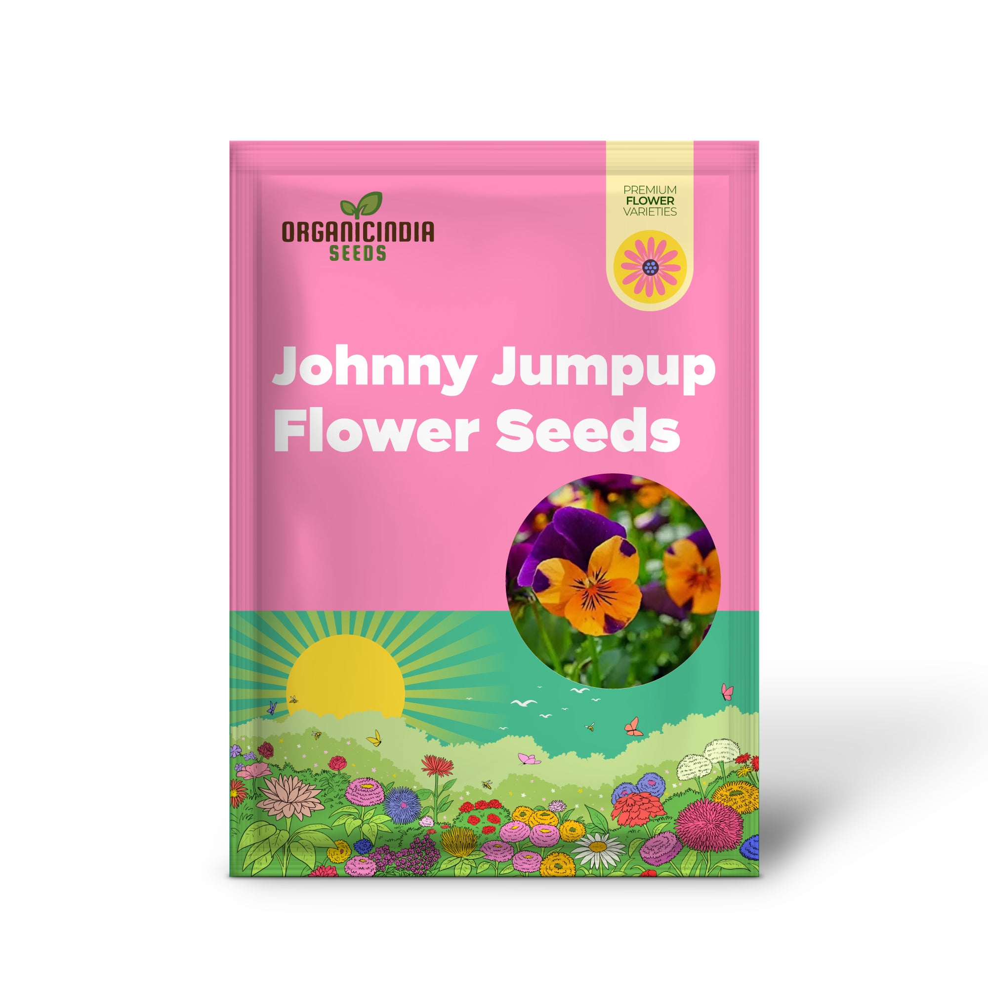 Mezcla de Flores Johnny Jump Up, Semillas Premium para Jardinería Todo el Año, Flor Silvestre Favorita de la Infancia con Colores Vibrantes y Crecimiento Resistente
