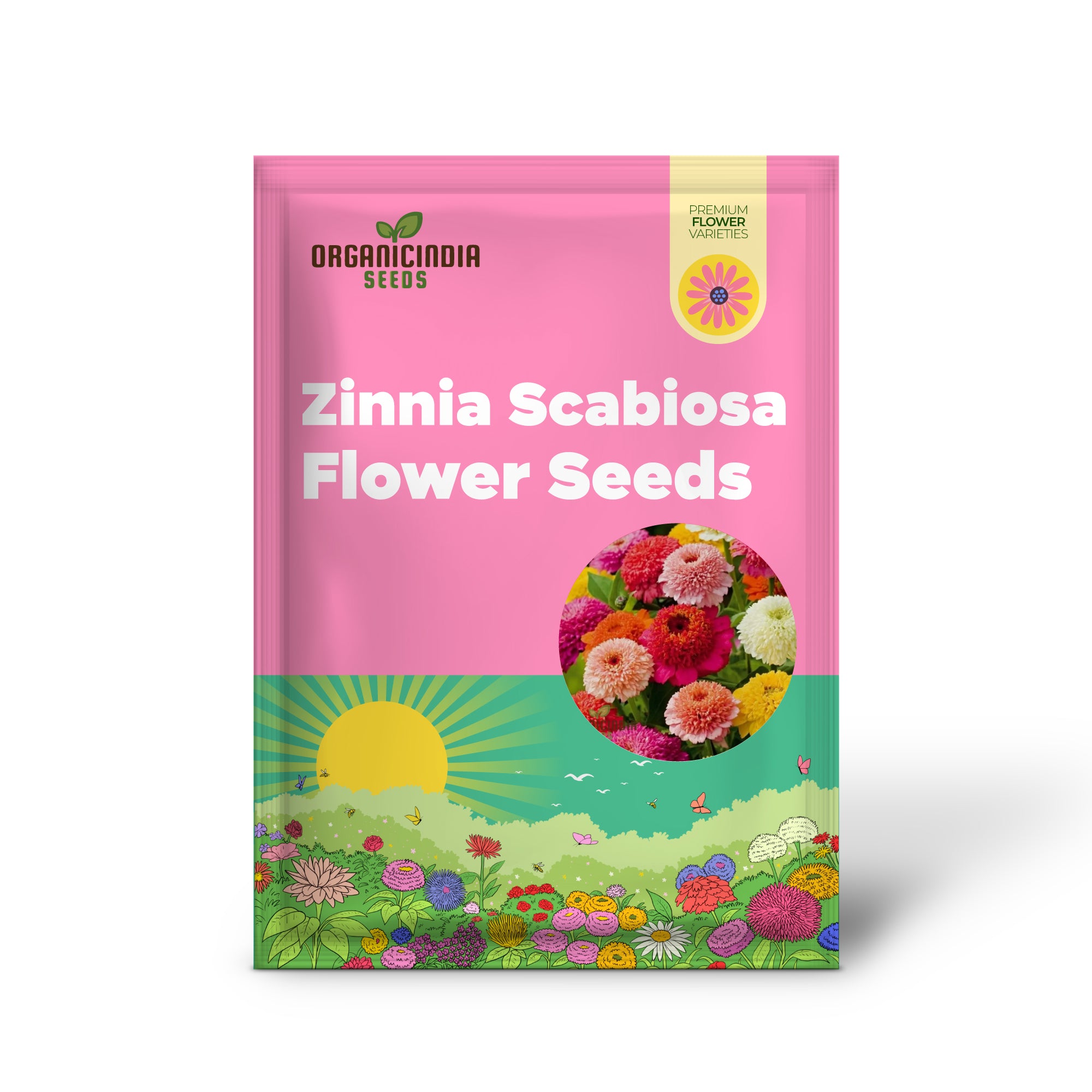 Semillas de flores mezcla de Zinnia Elegans y Scabiosa para plantar 100 pcs