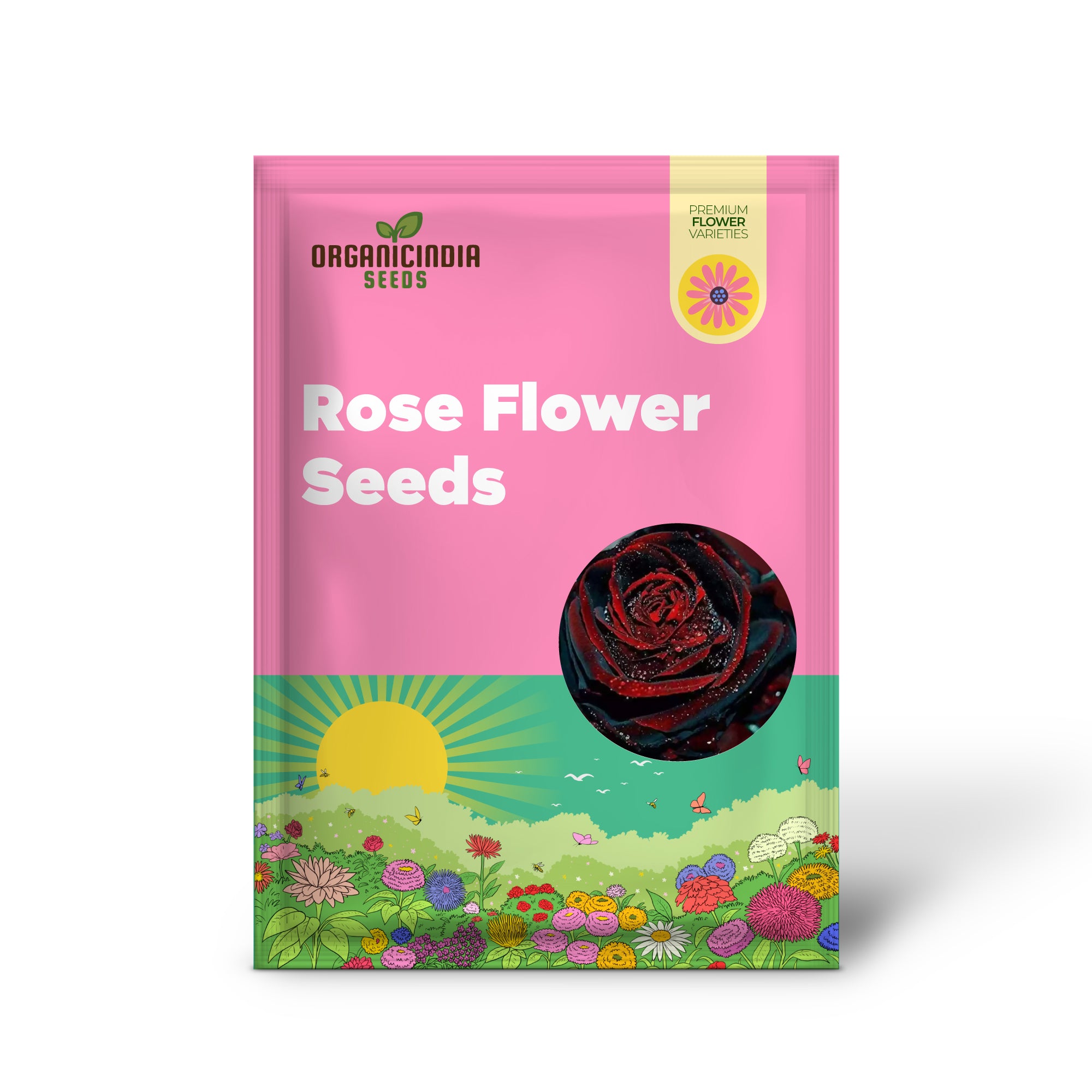 Semillas de flor Rosa Negra con borde rojo para plantar - 100 piezas