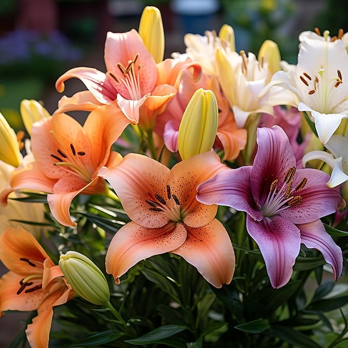 10 Semillas de Lirio de Día de Colores Mixtos Hemerocallis Mezcla Fina de Lirio de Día Rojo, Púrpura y Más Semillas de Flores