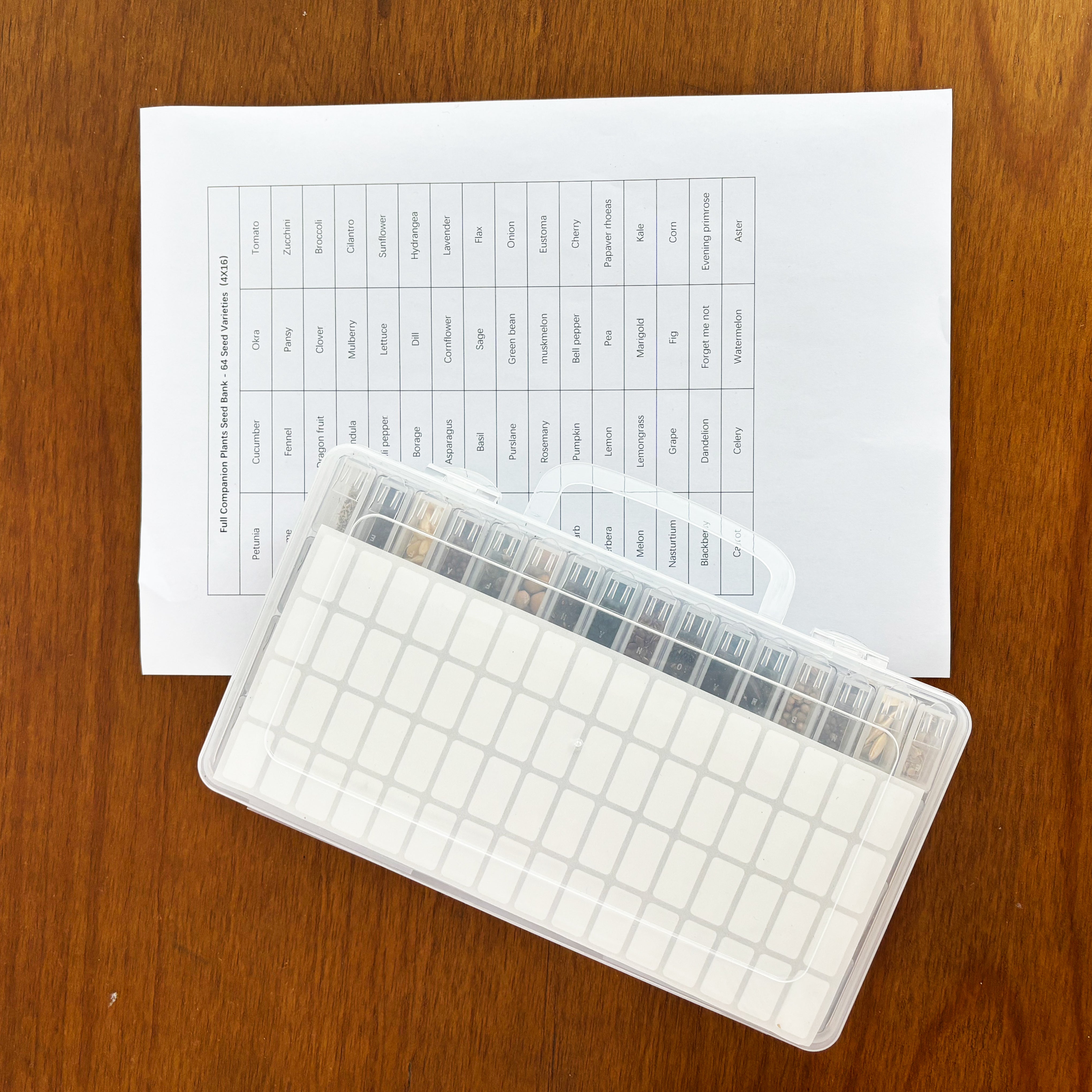 Banco de Semillas Todo en Uno para Jardín – 64 Variedades de Semillas (Flores, Hierbas, Verduras, Frutas)