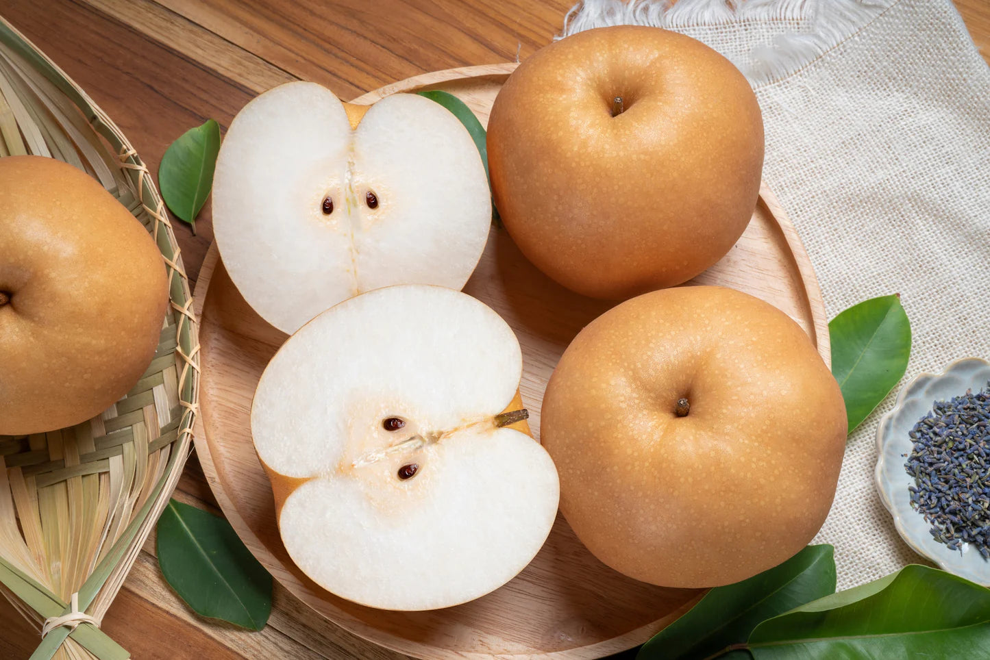 Crisp and Juicy Asian Pear Fruits on Tree