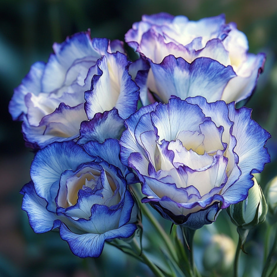 Blue picotee Lisianthus seeds sprouting