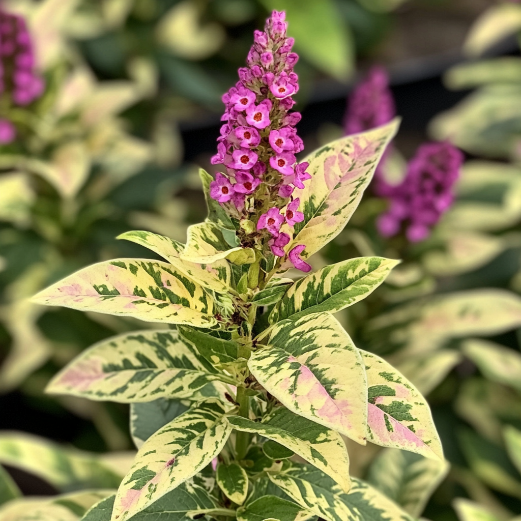 Harlequin Butterfly Bush Vibrant Flower Spikes in Bloom
