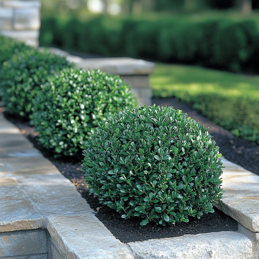 Dense Evergreen Foliage of American Boxwood Plant