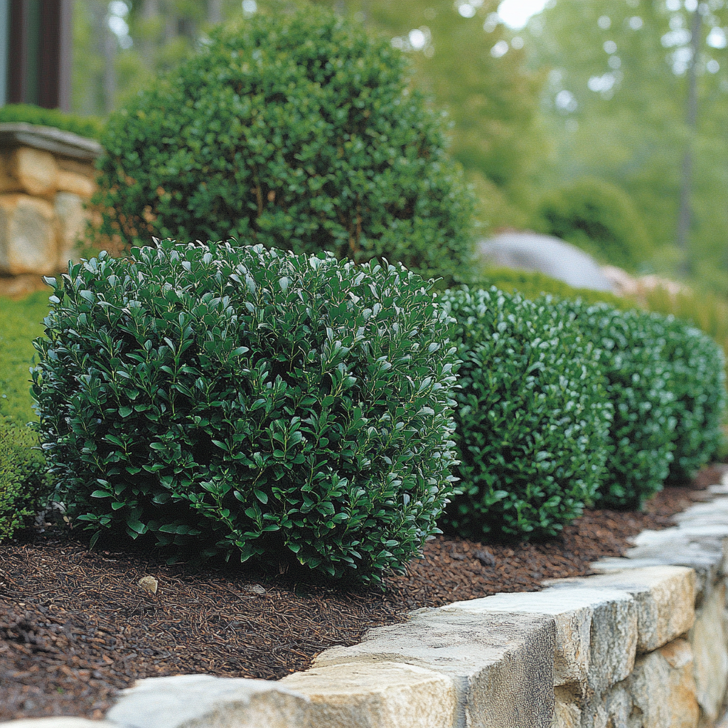 Cold Hardy Vardar Valley Boxwood Growing in Garden Landscape