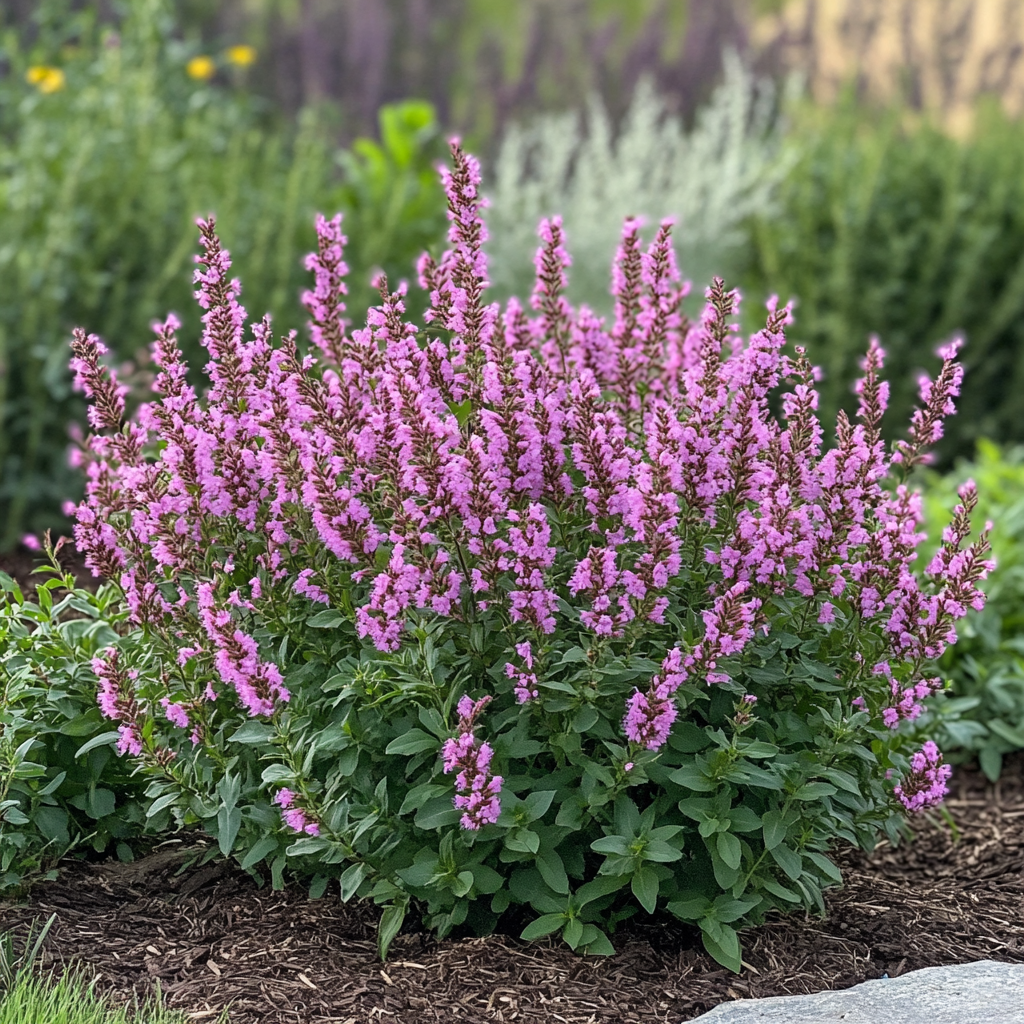 Compact Shrub with Vibrant Lavender Pink Blooms