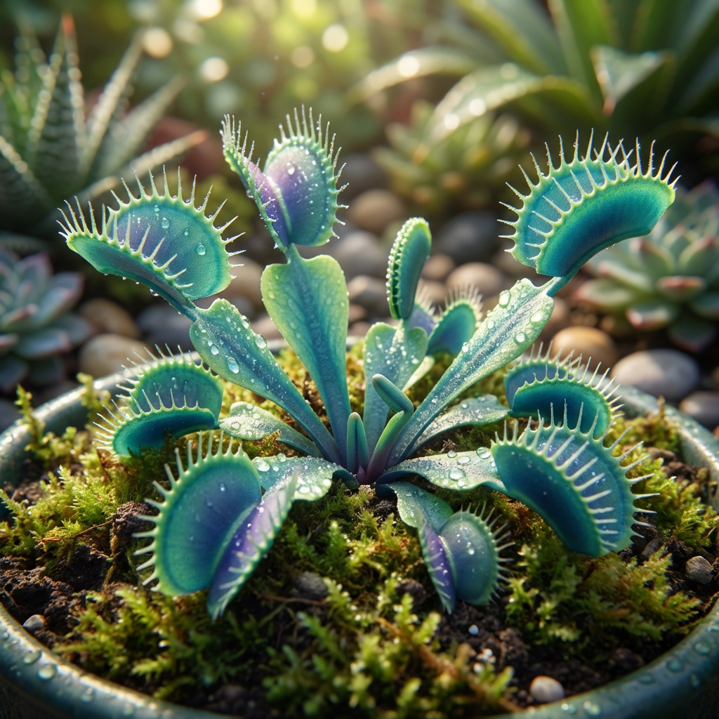 ハエトリグサの種子(ディオナエア・ムスキプラ)-家庭栽培用の青緑色の食虫植物の種子