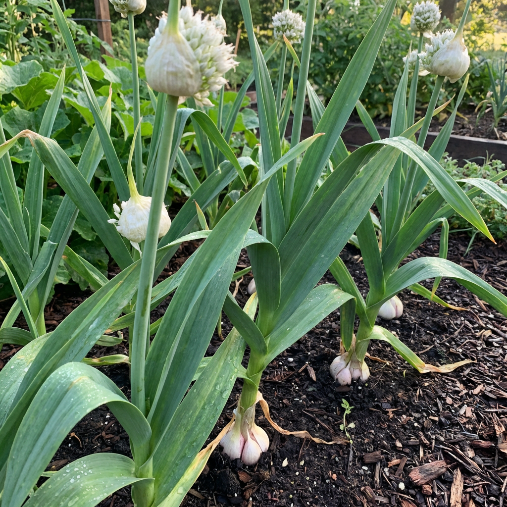 Semillas de ajo elefante Allium ampeloprasum – Semillas blancas de ajo antiguo para jardinería casera
