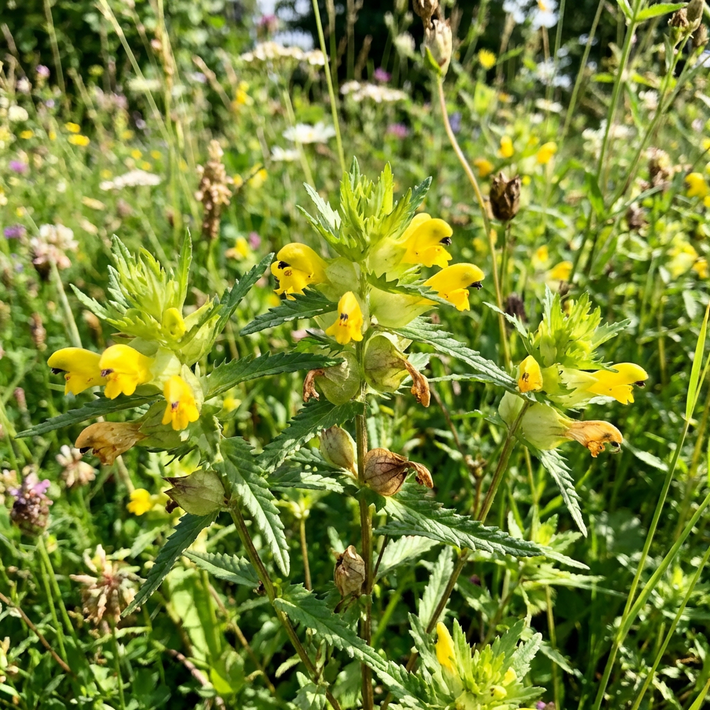 Yellow Rattle Flower Seeds for Planting (Rhinanthus minor) – Heirloom Wild Meadow Wildflower Seeds