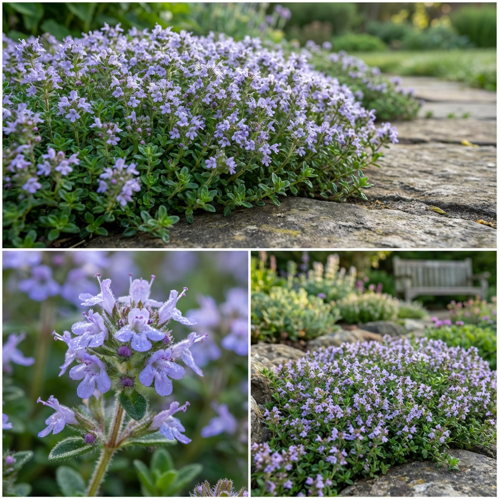 タイム・セルピルム 青い匍匐性タイムの花の種子 – 多年生の地面覆い植物の種子
