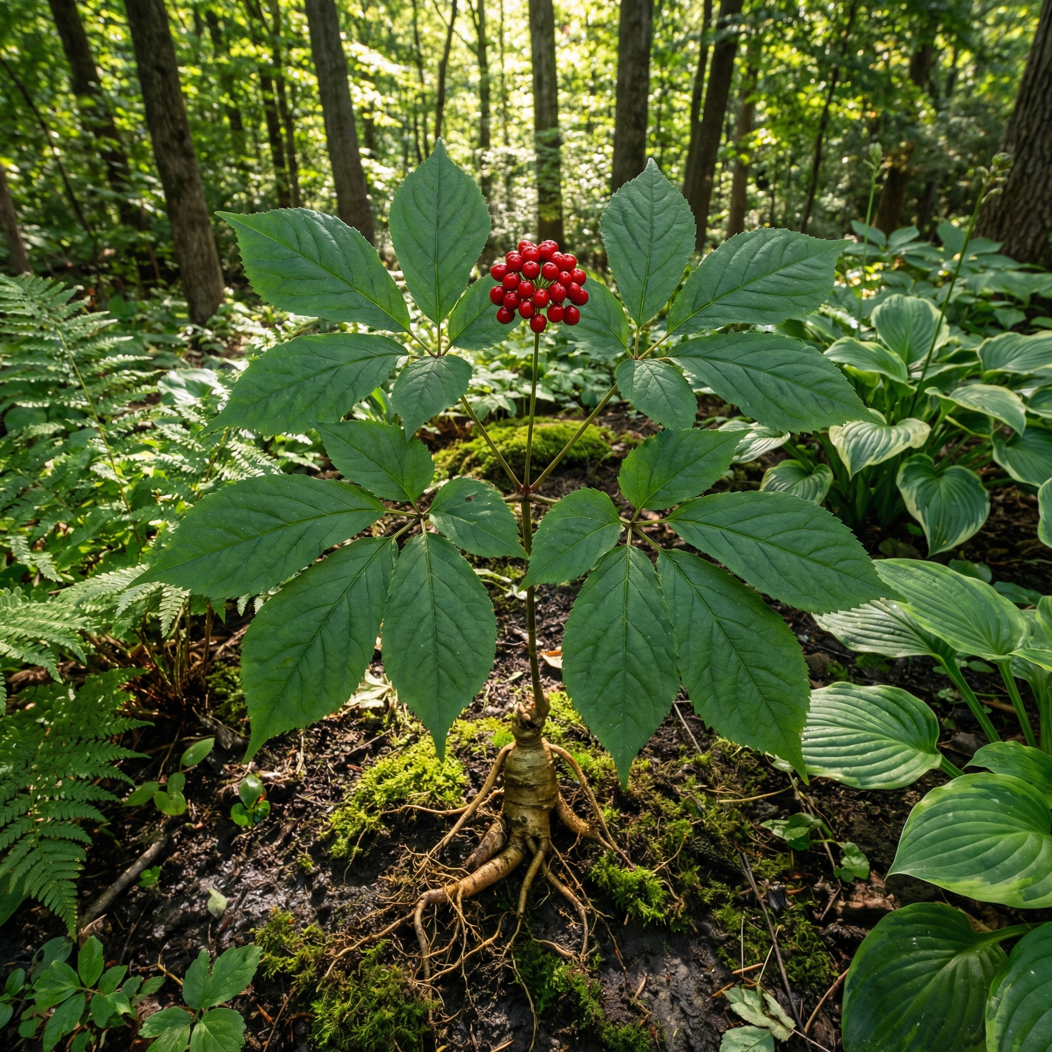 Semi di Ginseng Coreano per Piantare – Erba Perennante Tradizionale per Giardini all'Ombra