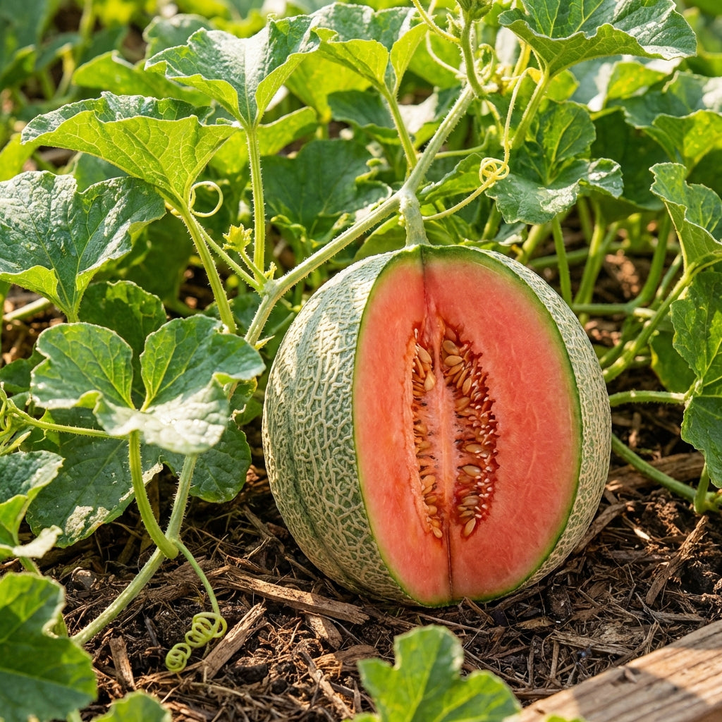 Red Cantaloupe Melon Fruit Seeds for Planting – Heirloom Non-GMO High Germination Organic Garden Seeds