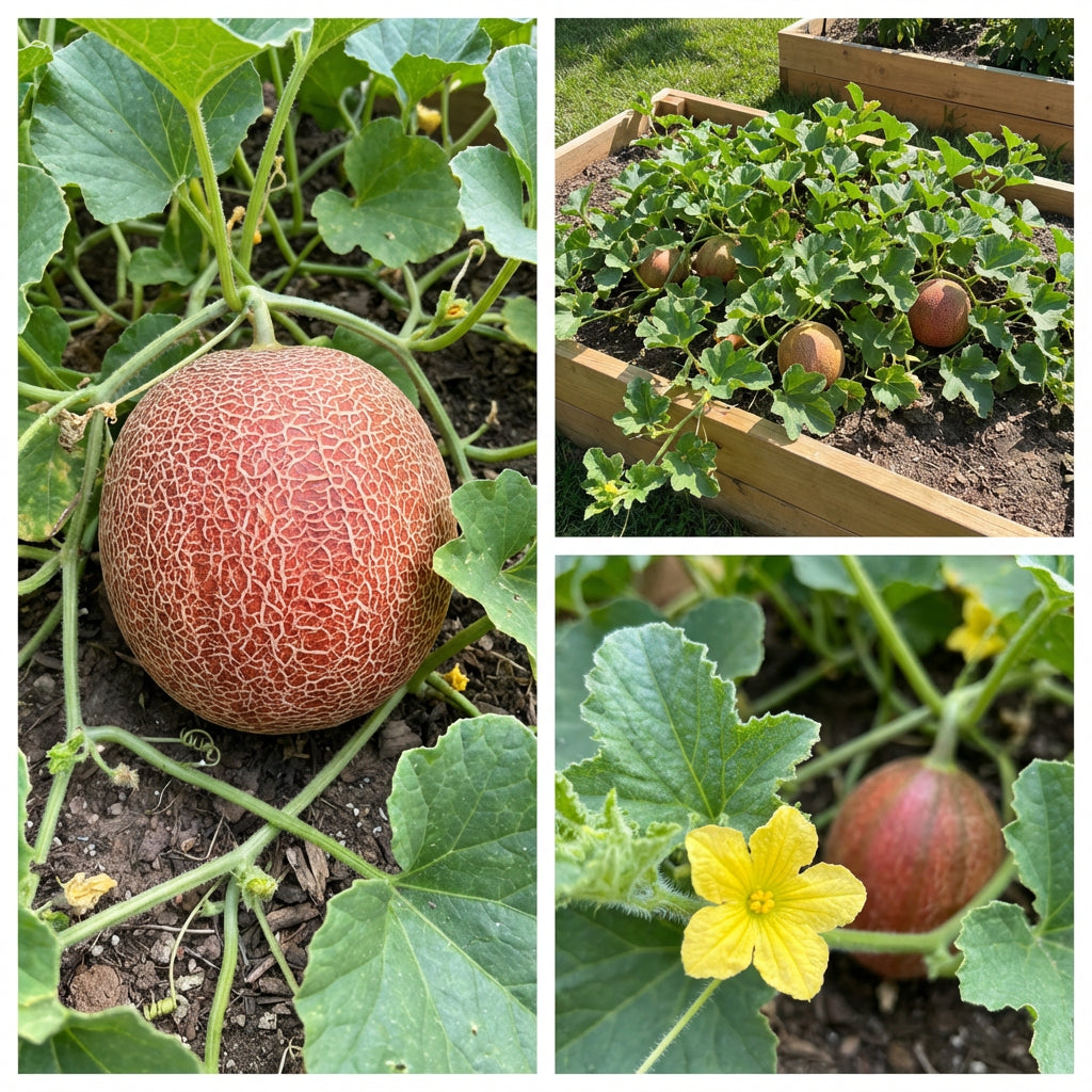 Red Cantaloupe Melon Fruit Seeds for Planting – Heirloom Non-GMO High Germination Organic Garden Seeds