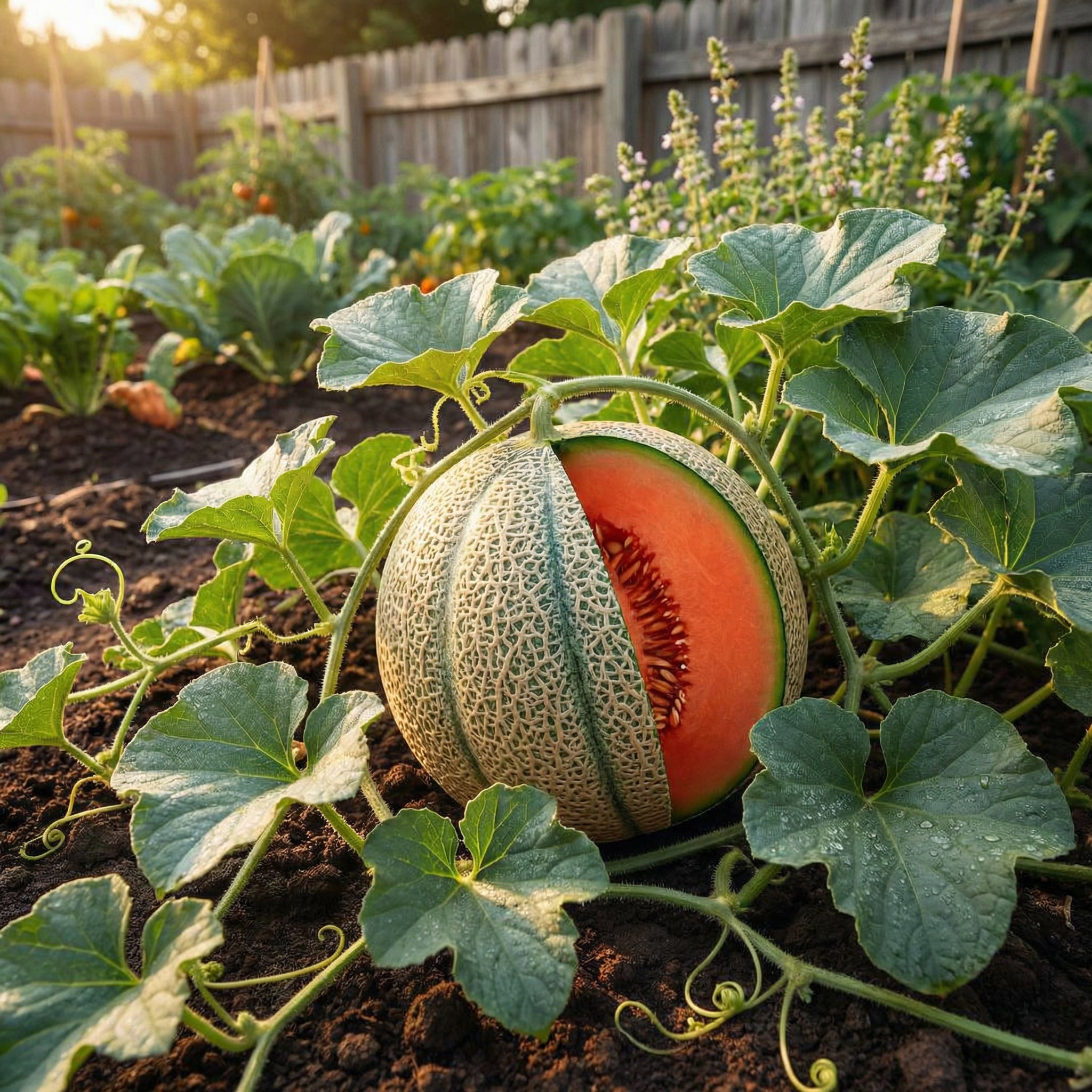 Red Cantaloupe Melon Fruit Seeds for Planting – Heirloom Non-GMO High Germination Organic Garden Seeds