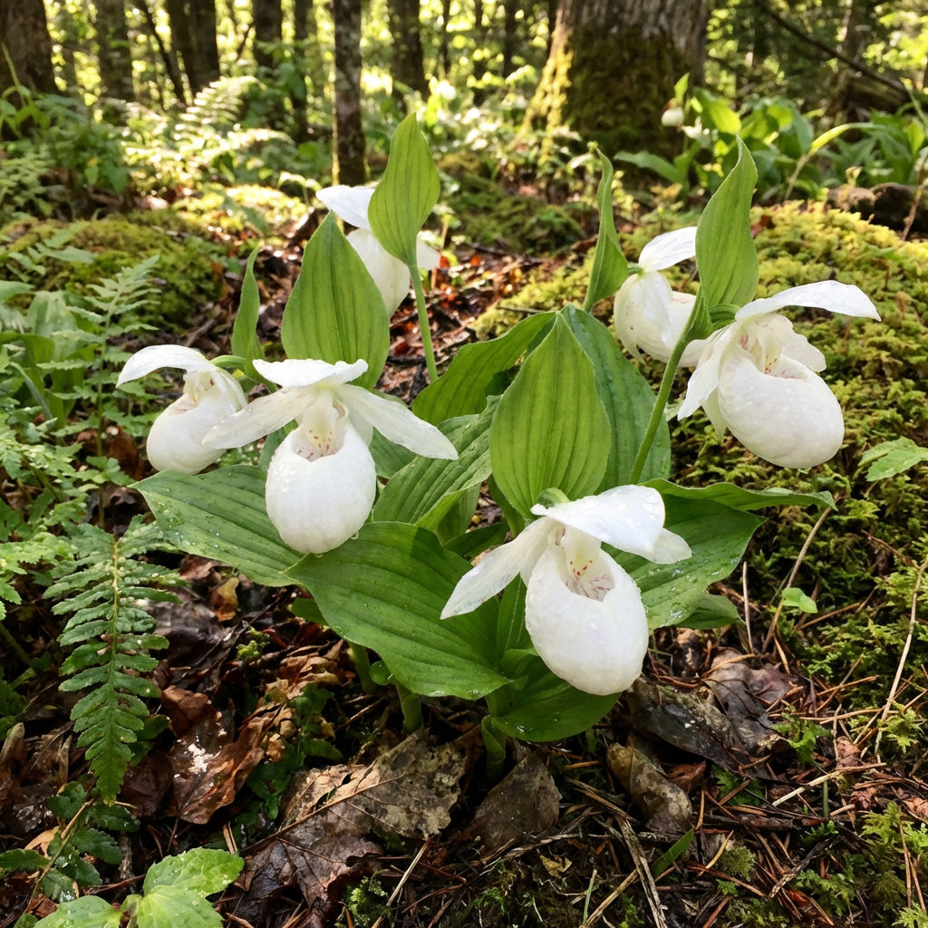 Cypripedium acaule White Lady’s Slipper Flower Seeds for Planting – Heirloom, Non-GMO, High Germination Seeds