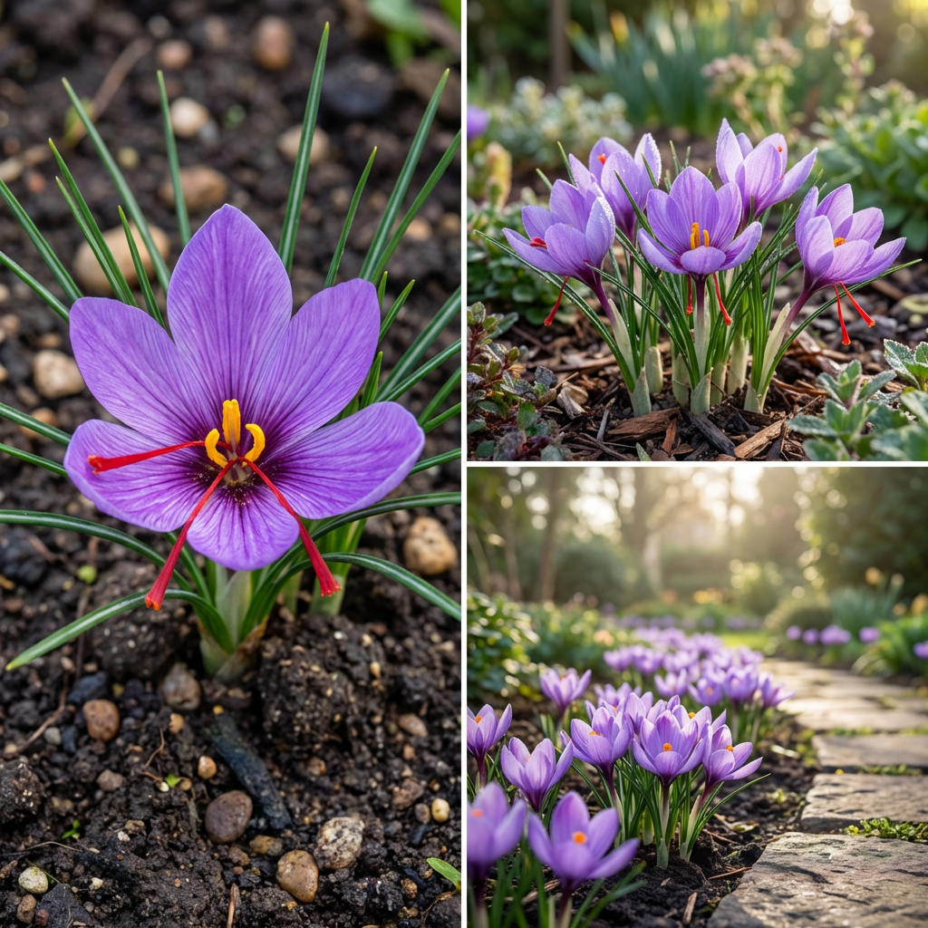 クロッカス・サティバス サフランクロッカスの花の種子 – 庭園で育てる観賞用の紫色の花