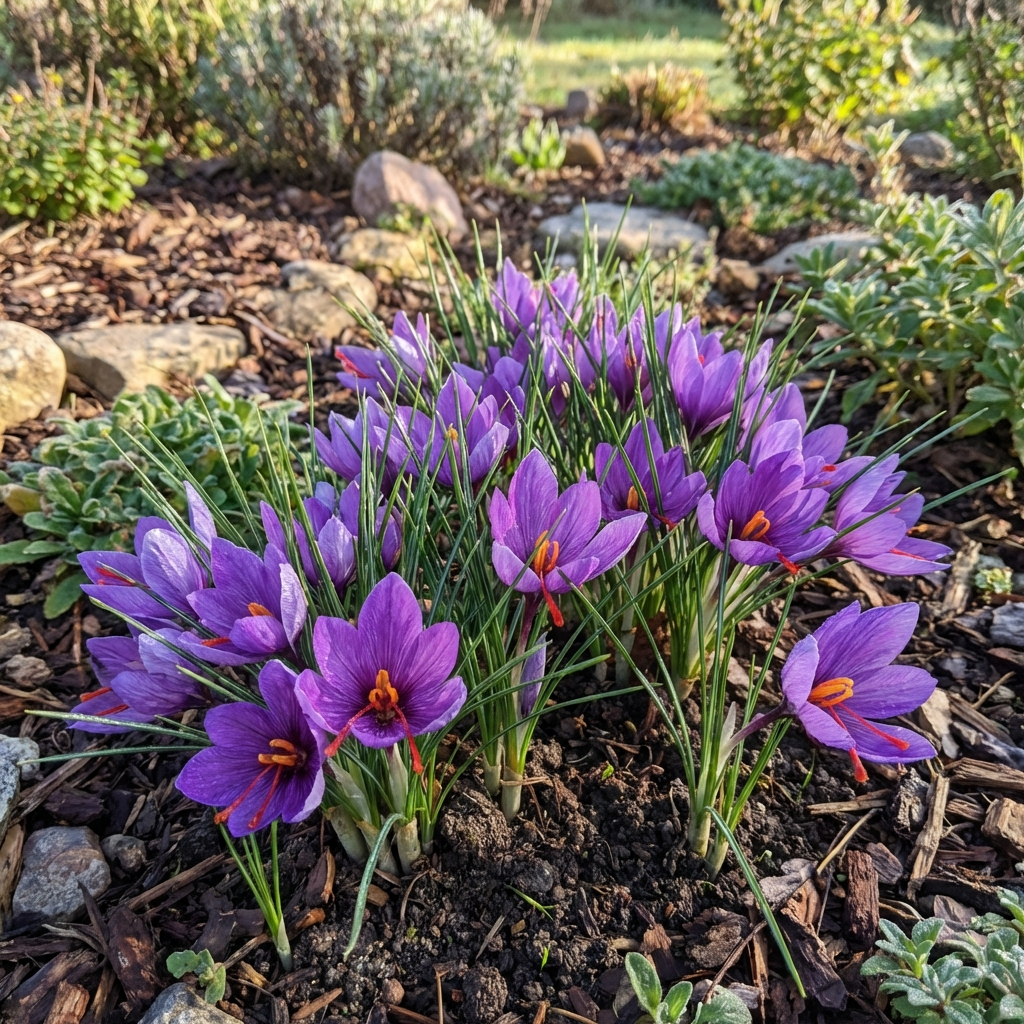Saffron Crocus Flower Seeds for Planting – Exotic Purple Blooms for Home Garden Cultivation