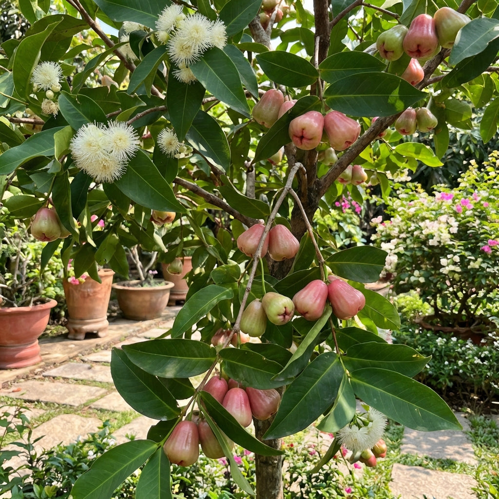 Rose Apple Fruit Seeds for Planting – Juicy Water Apple Tree Seeds for Home Garden