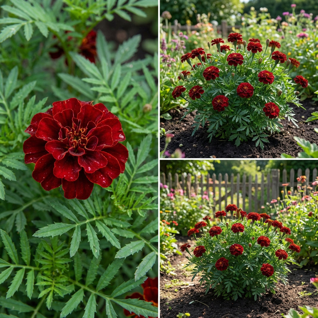 Dark Red Marigold Flower Seeds for Planting – Heirloom, Non-GMO, Organic Garden Seeds with High Germination
