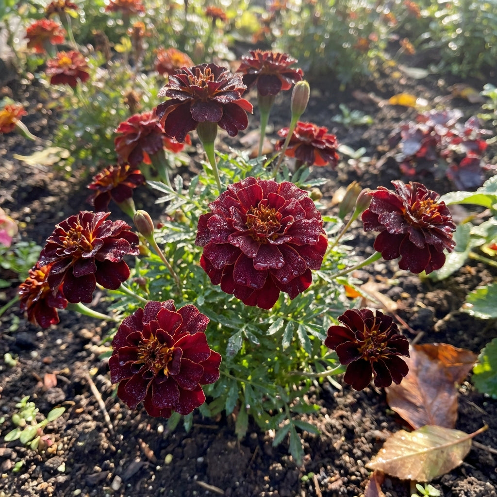 Dark Red Marigold Flower Seeds for Planting – Heirloom, Non-GMO, Organic Garden Seeds with High Germination
