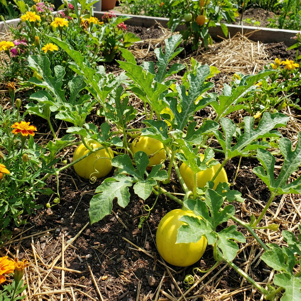 Gelbe Wassermelonen-Samen zum Pflanzen – Erbstück, Nicht-GVO, Hohe Keimfähigkeit, Biologische Gartensamen
