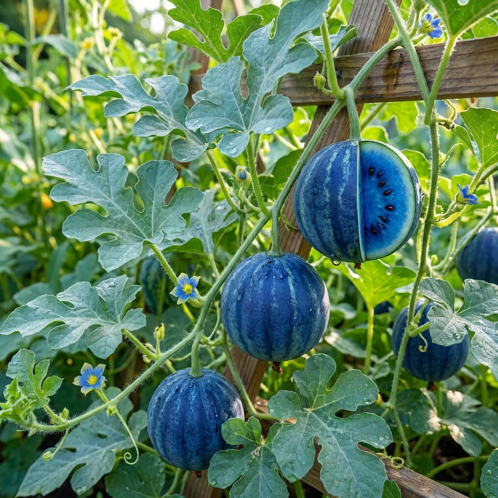 Blaue Wassermelonen-Saatgut zum Pflanzen – Seltene Erbstücksorte für den Garten