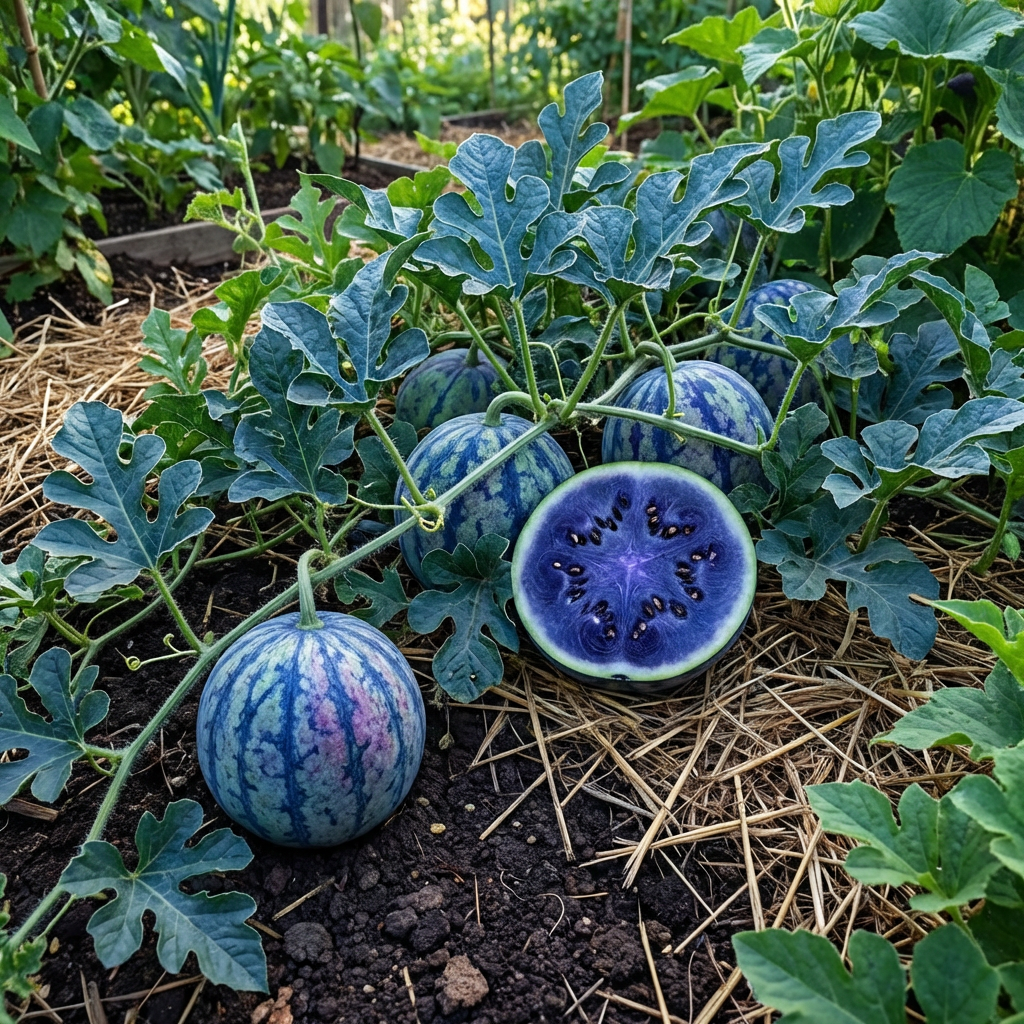 Blaue Wassermelonen-Saatgut zum Pflanzen – Erbstück, Nicht-GVO, Hochkeimfähige Biologische Gartensamen