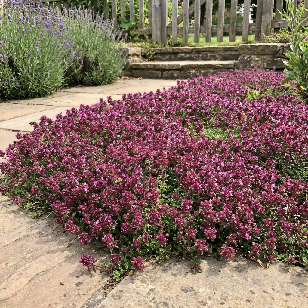 Semi di Timo Serpillo Rampicante Viola (Thymus serpyllum) – Pianta Tappezzante Resistente e Profumata