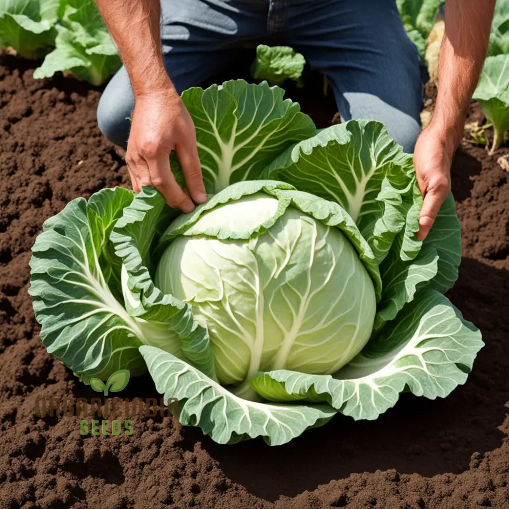 Giant Cabbage Plant Growing in Container from Seeds