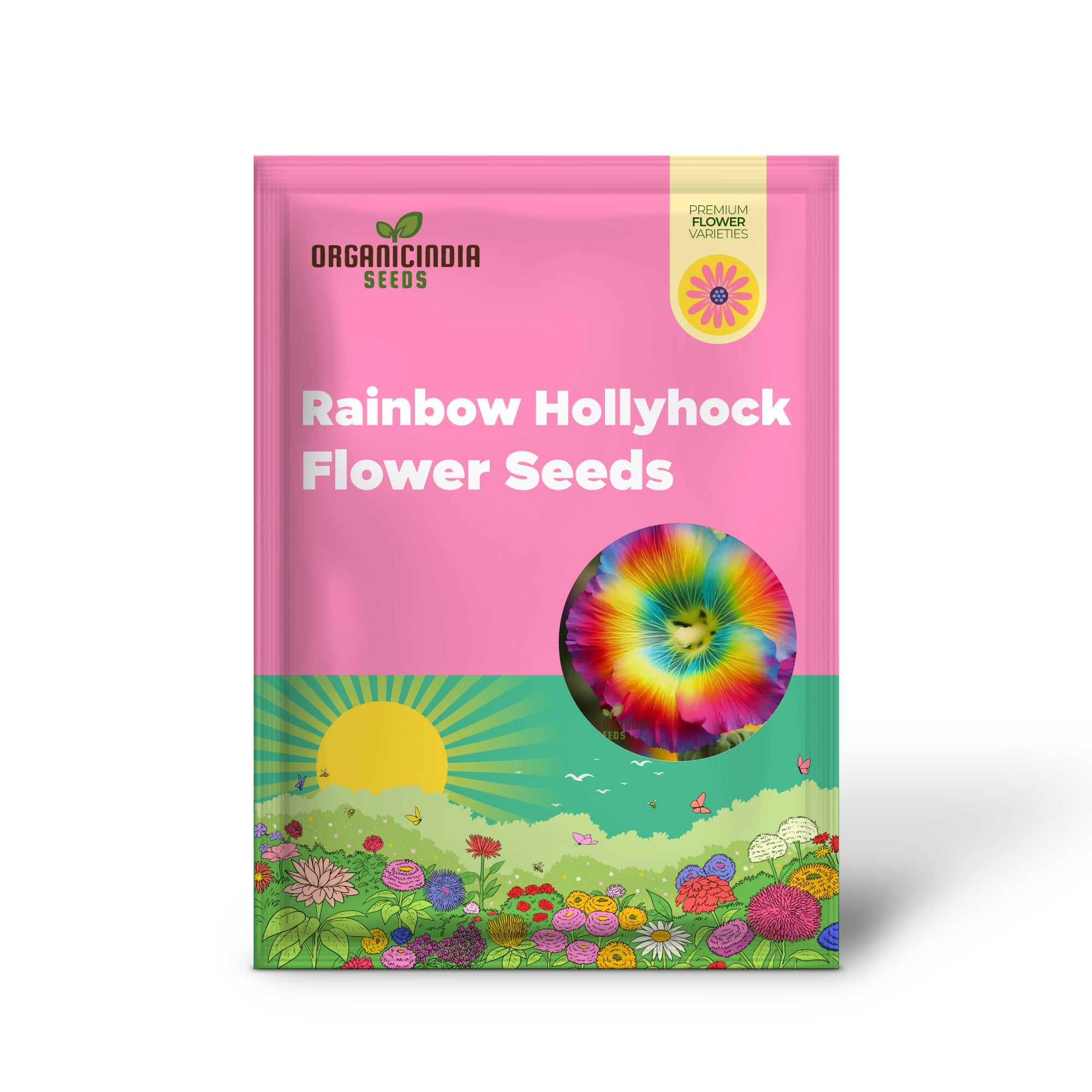 Hollyhock seeds mixed rainbow variety for planting