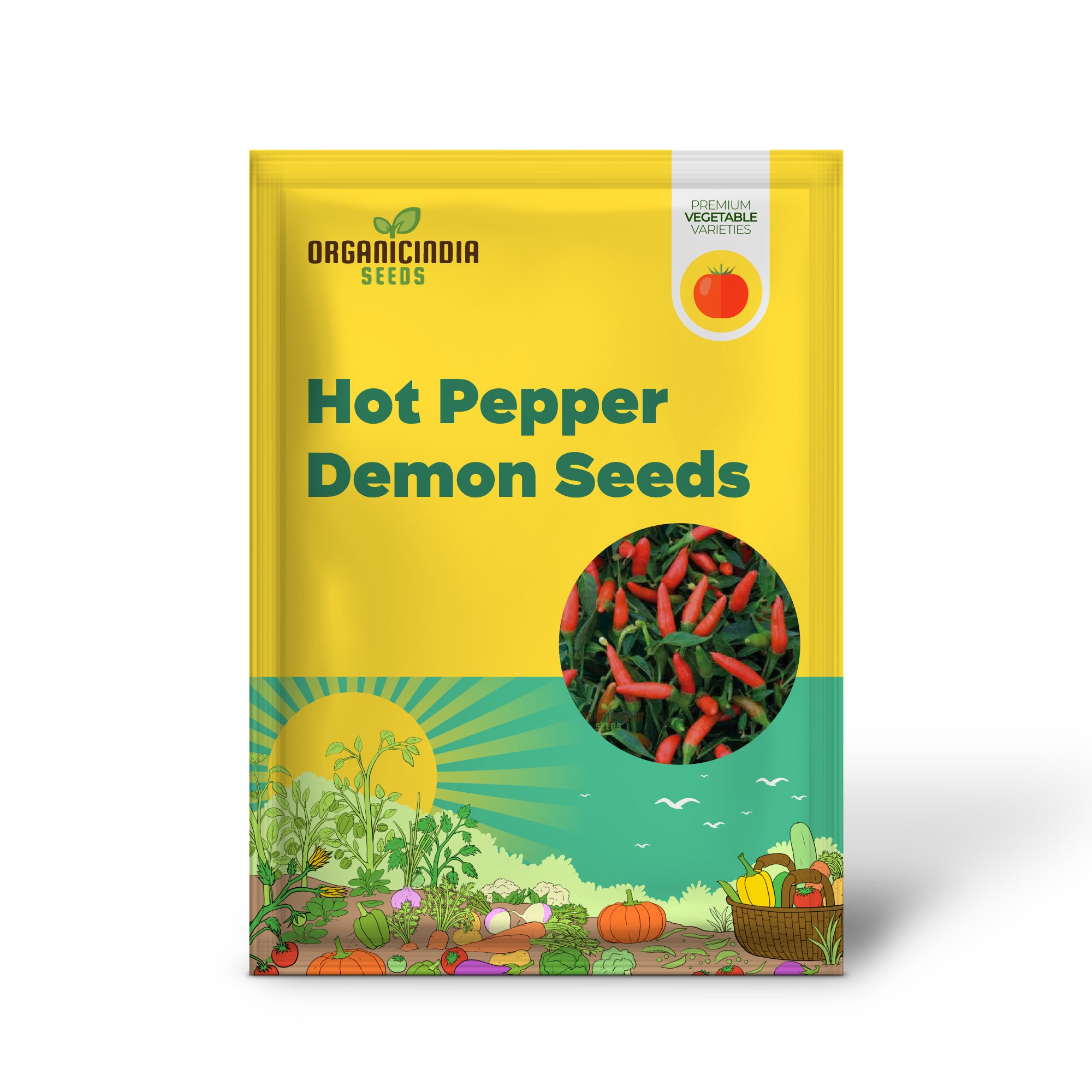 Demon Red Hot Pepper Seedling from Seeds, Easy-to-Grow Spicy Pepper Plant