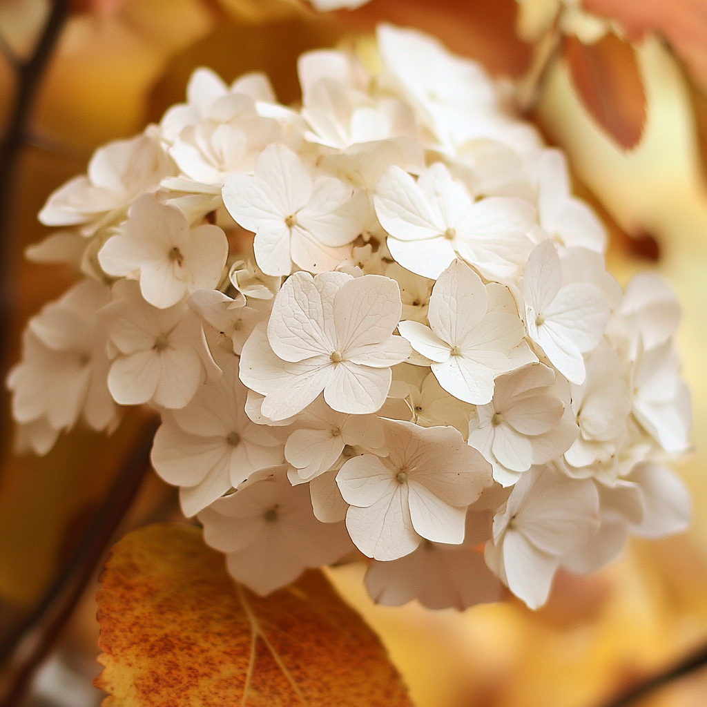 Hydrangea quercifolia Snow Queen Shrub with White Flowers