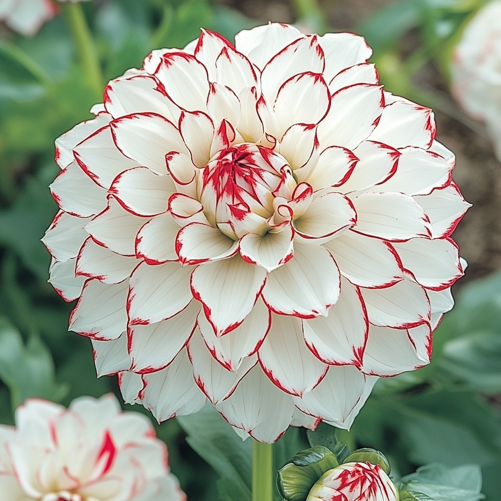 Mixed white and red Dahlia seeds vibrant garden flowers