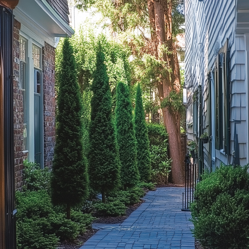 Narrow Space Evergreen Shrub with Tall Upright Growth