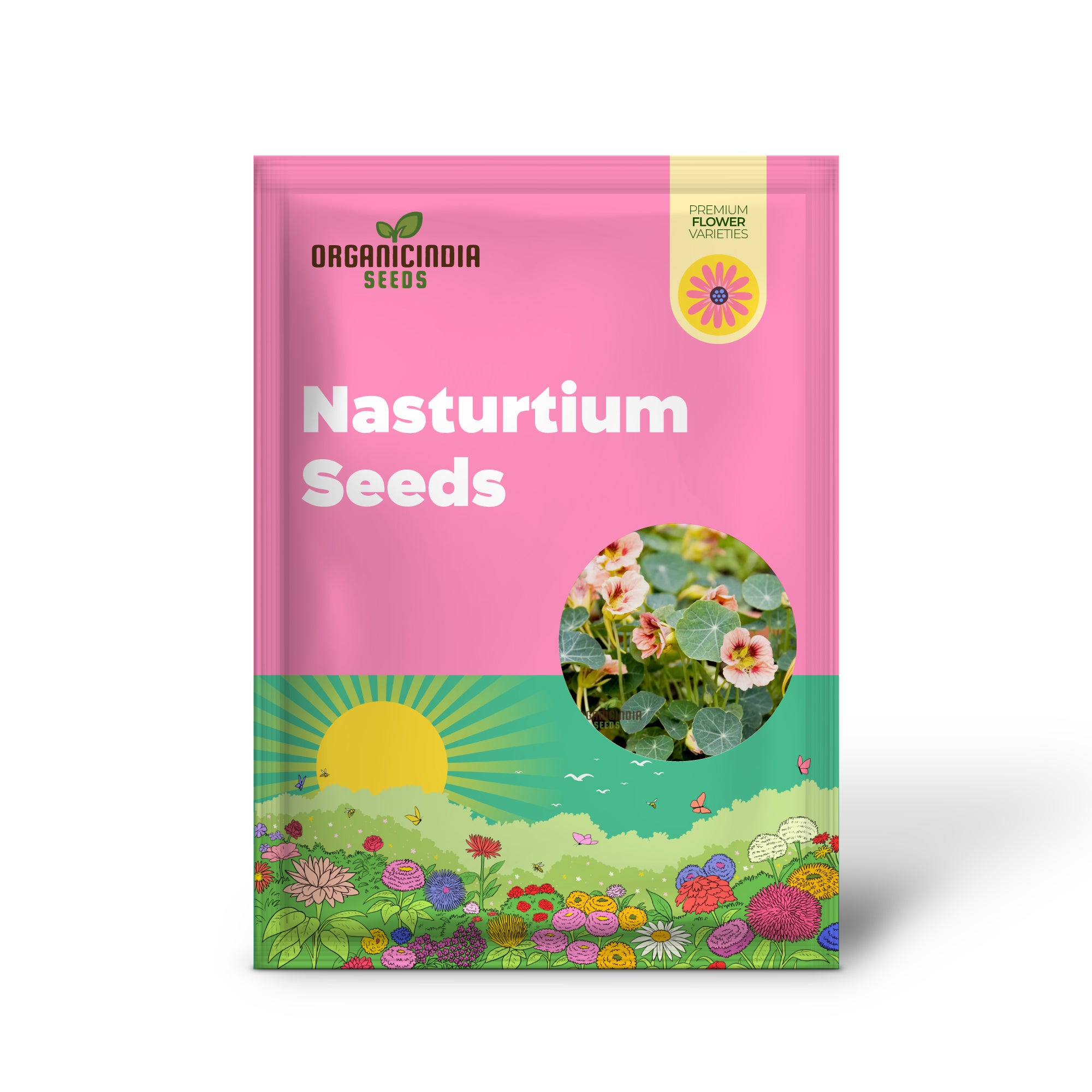 Nasturtium Ladybird Rose seeds for planting edible blooms