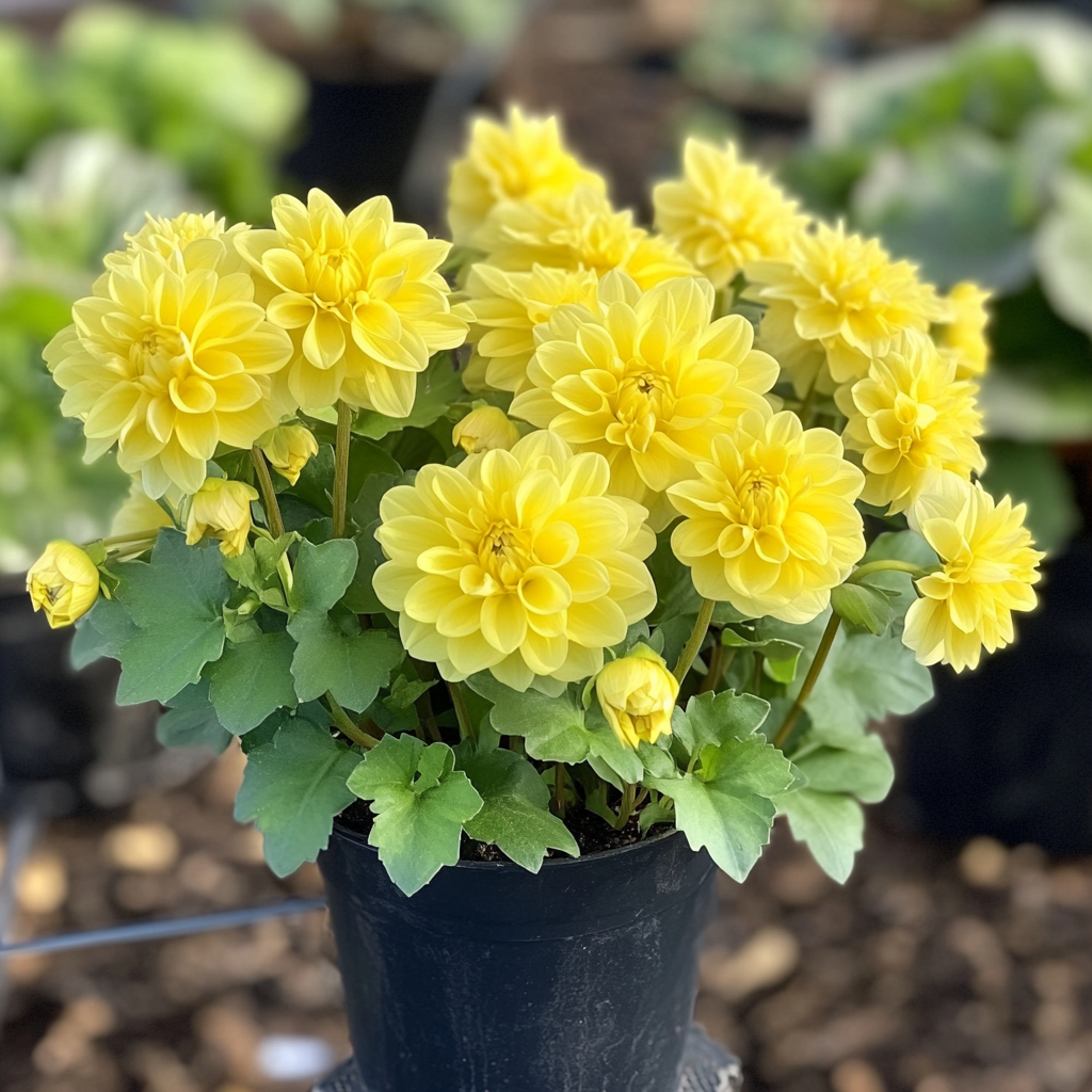 Golden Yellow Flower Plants Used Along Garden Border