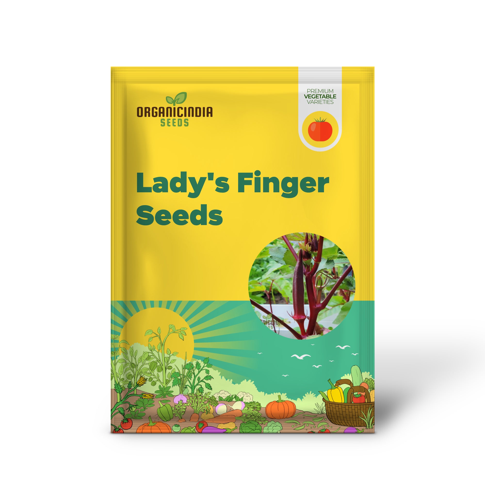 Red Lady's Finger Okra Seedling from Seeds, Easy-to-Grow Vegetable