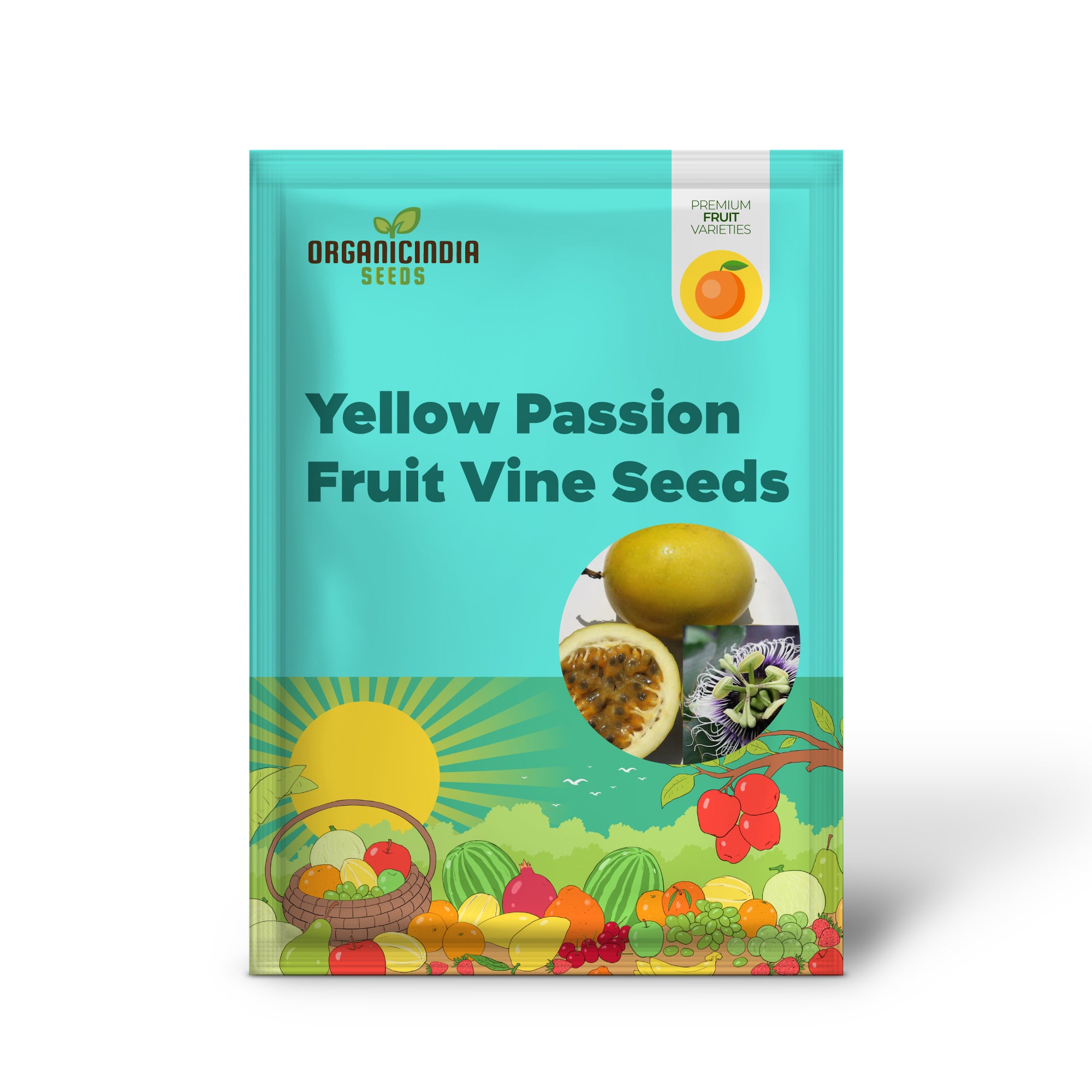 Yellow Passion Fruit vine seedlings growing from Non-GMO seeds